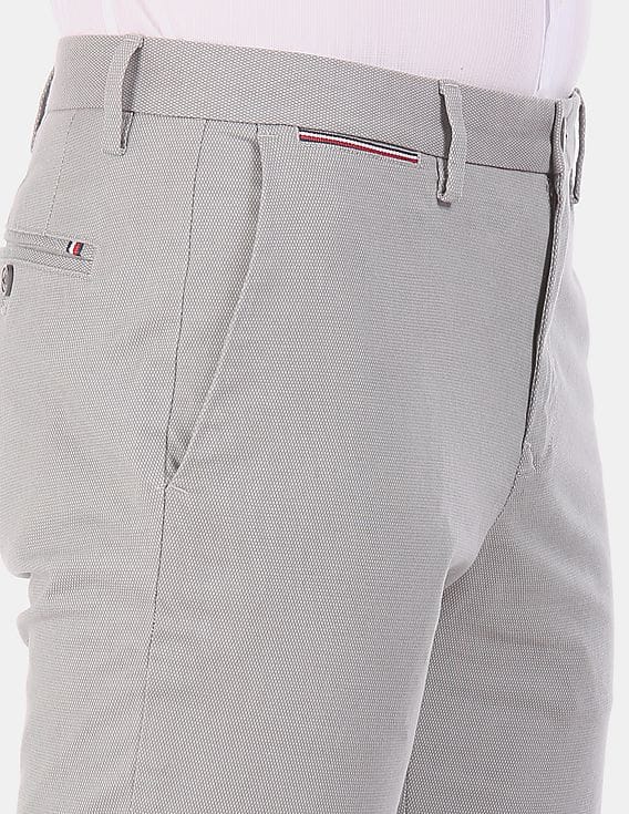 Buy Tommy Hilfiger Men Grey Denton Regular Fit Patterned Casual