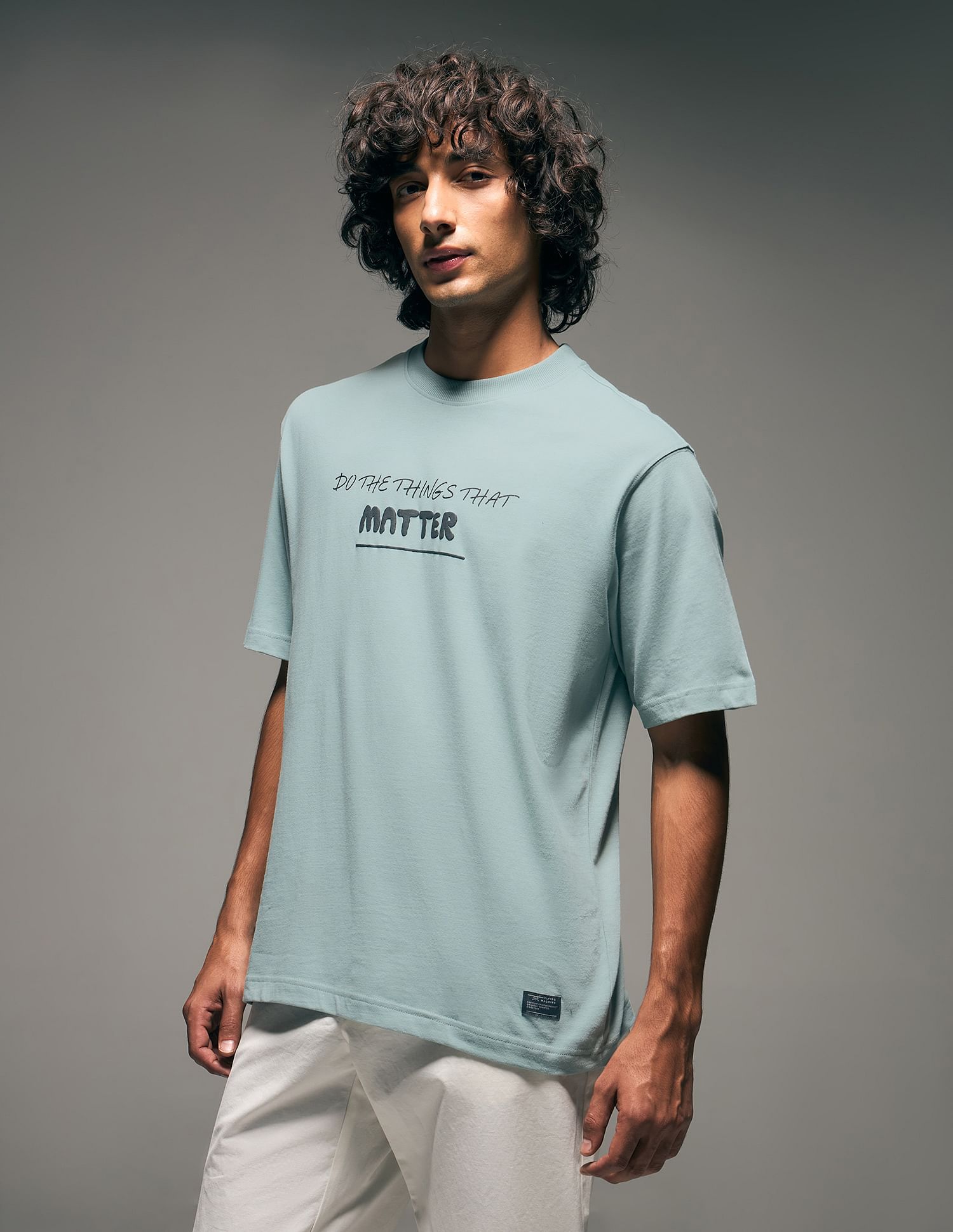 Flying Machine Street Vibe Graphic Pure Cotton Relaxed Fit T-shirt