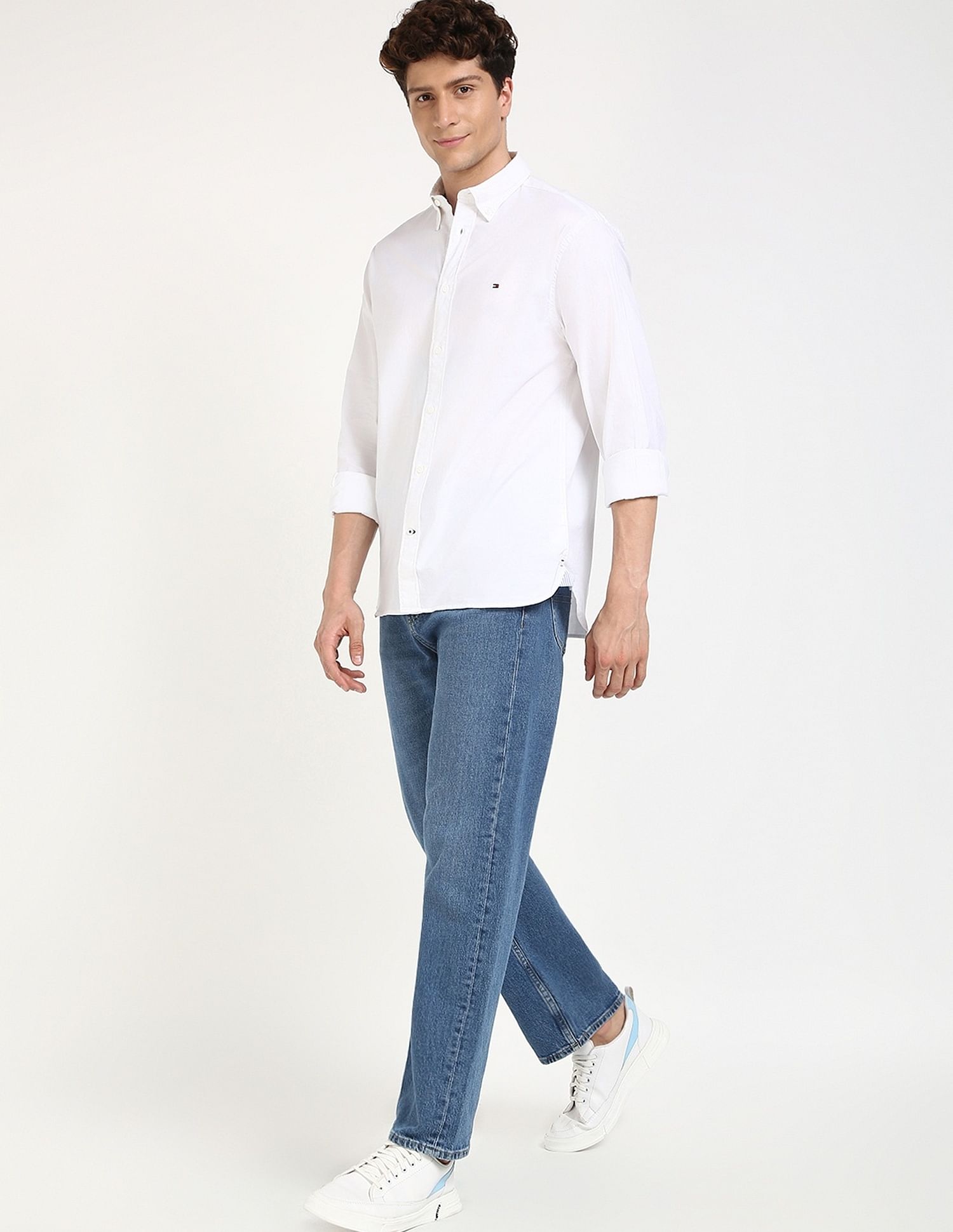 Tommy Hilfiger Solid Regular-Fit Cotton Shirt
