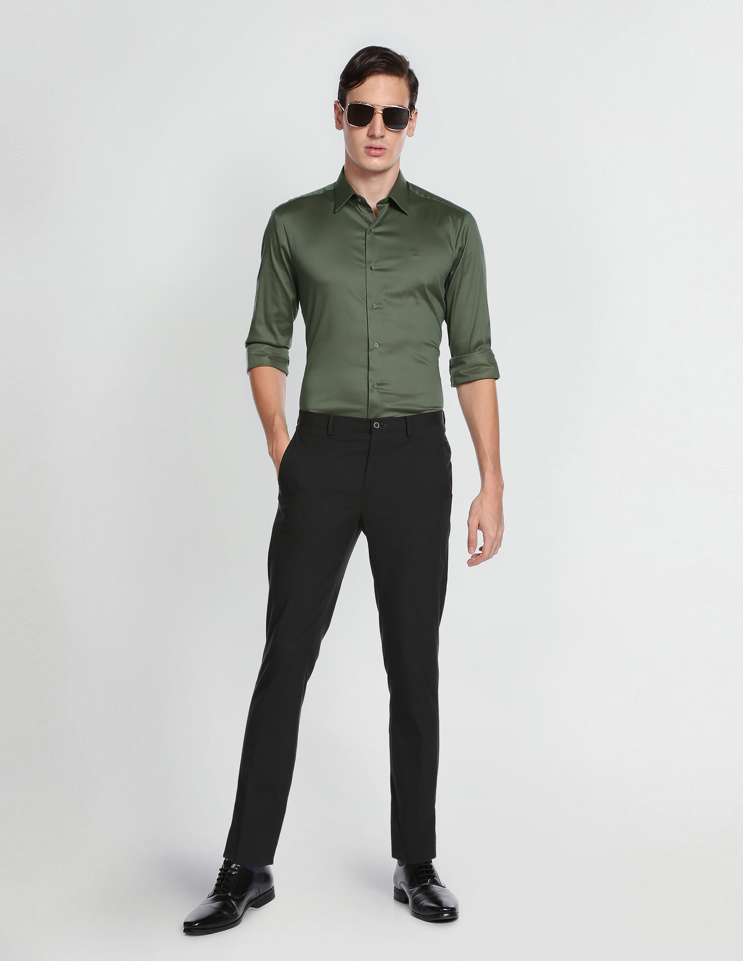 Arrow Newyork Solid Satin Shirt