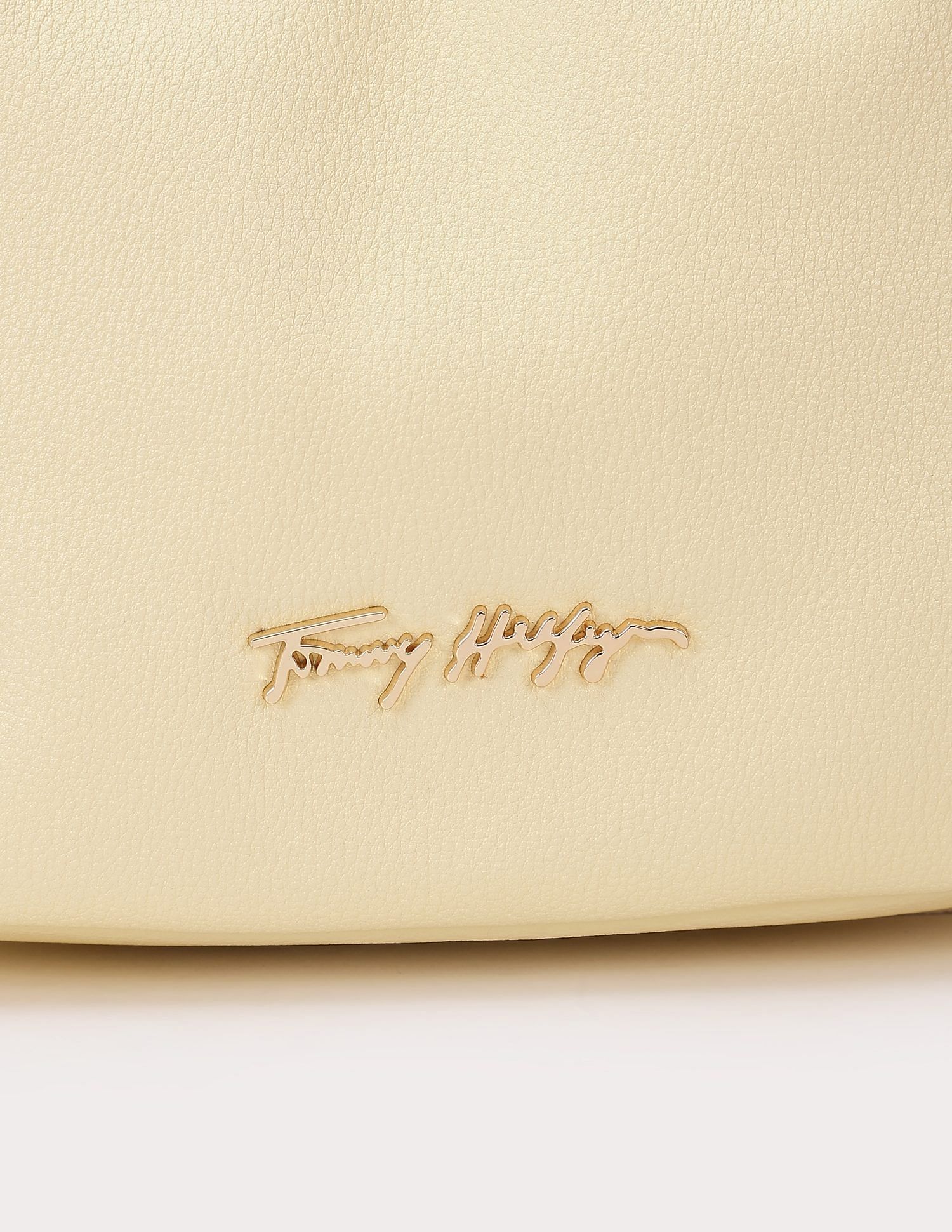 Tommy Hilfiger Solid Yellow Pu Bucket Bag