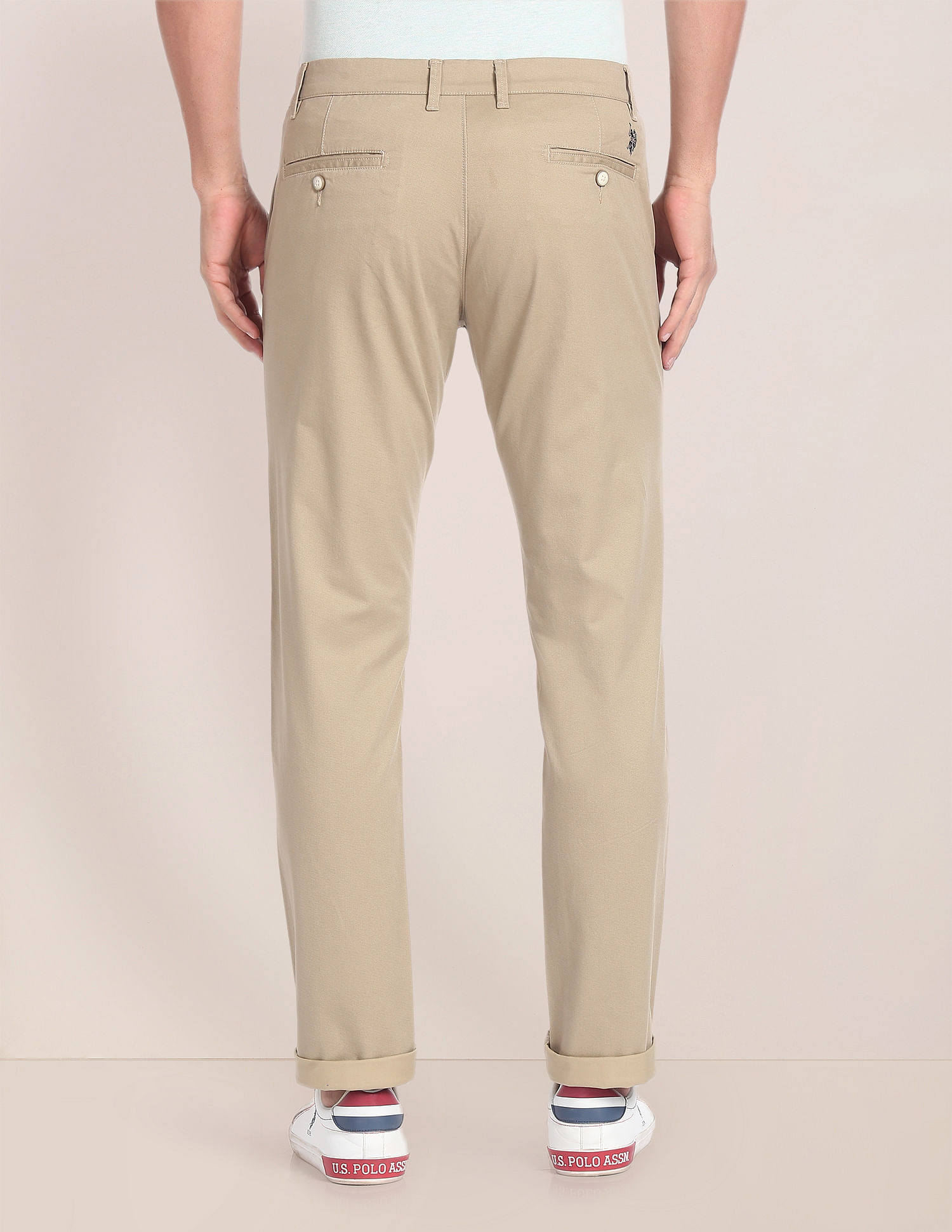 U.S. Polo Assn. Mid Rise Geometric Print Trousers