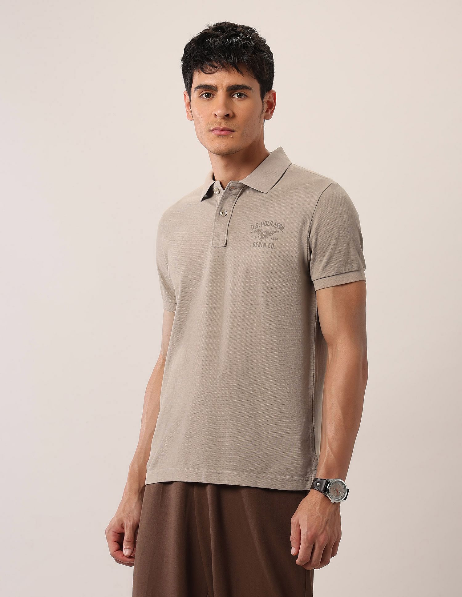 U.S. Polo Assn. Denim Co. Brand Printed Muscle Fit Polo Shirt