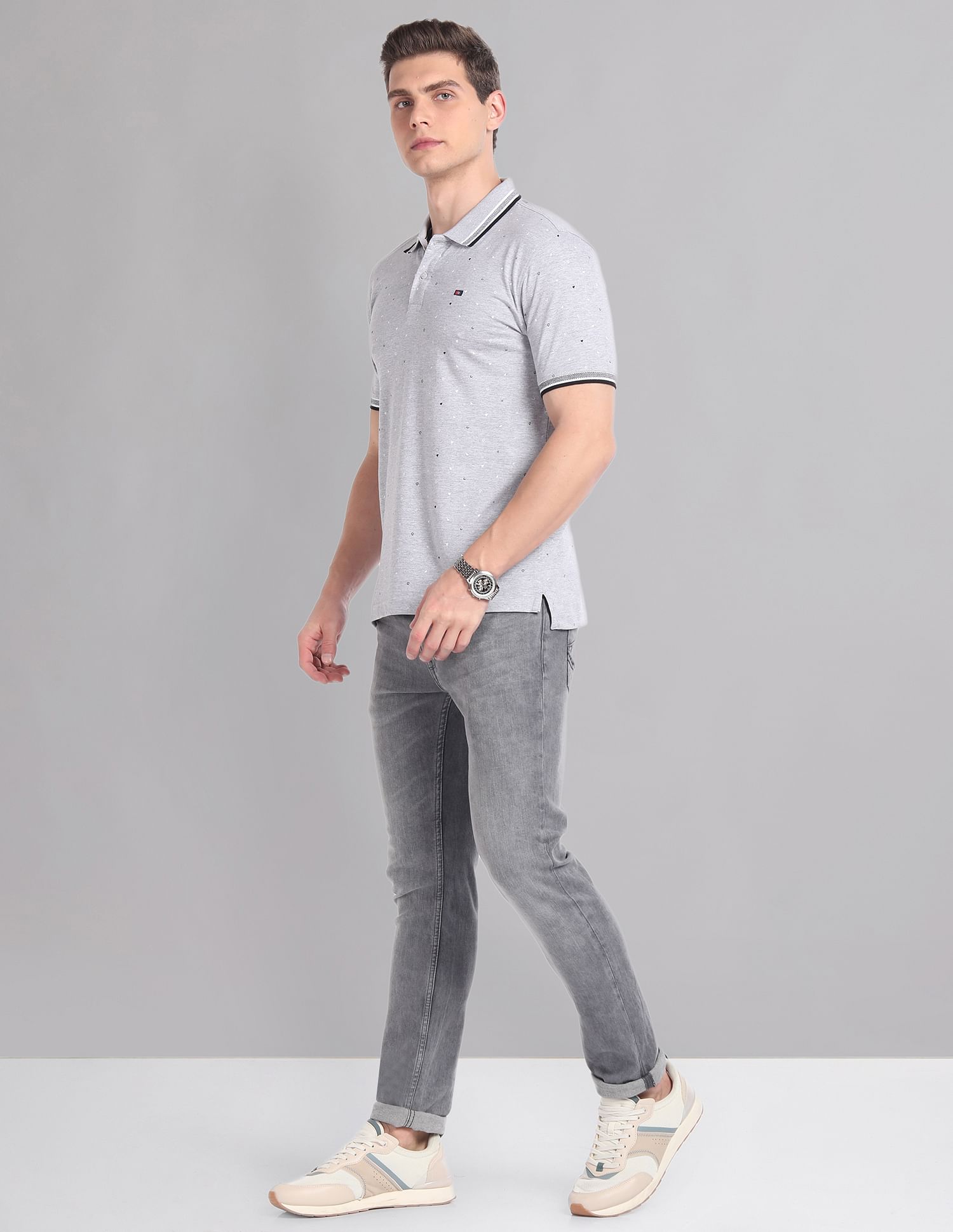 AD by Arvind Cotton Slim Real Deal Polo Shirt
