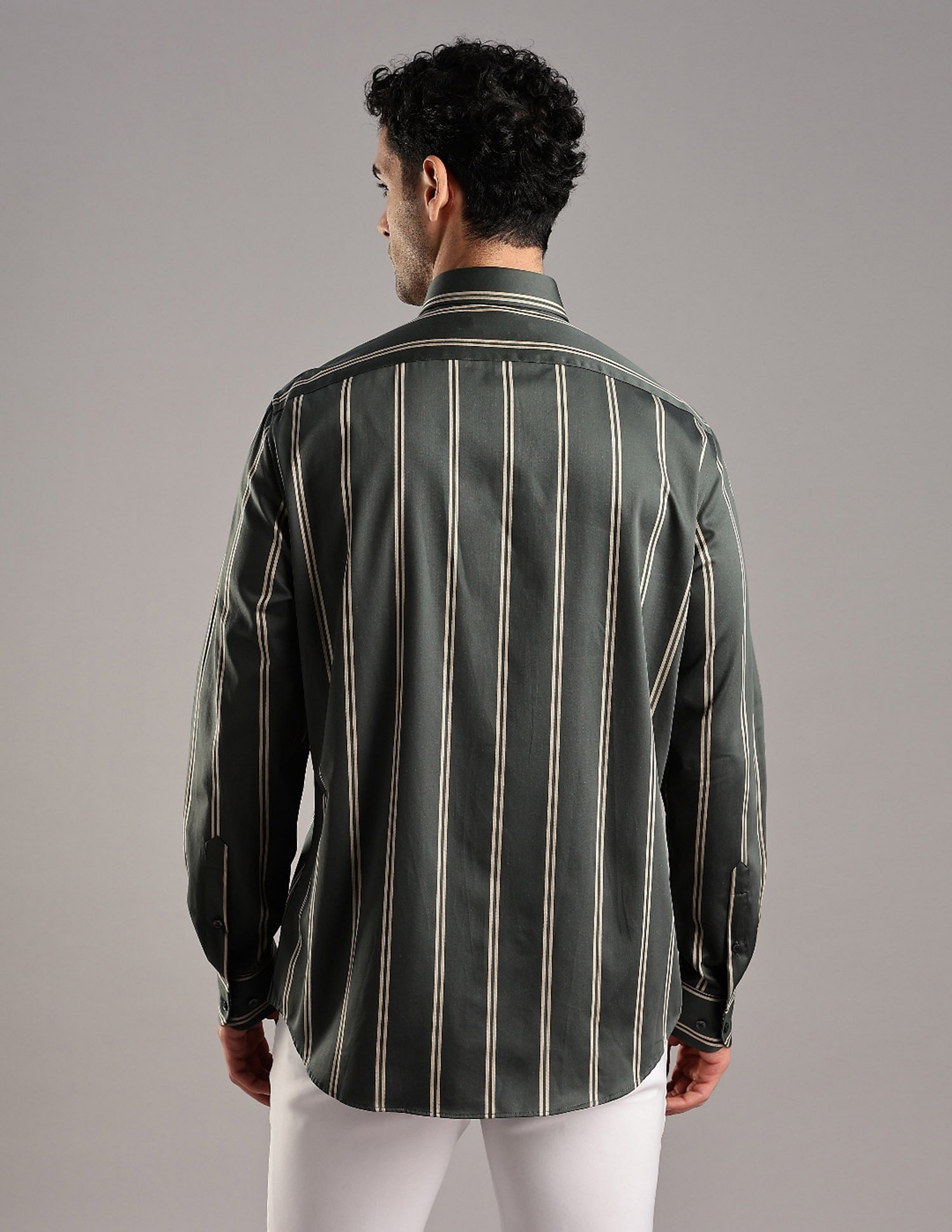 Tommy Hilfiger Striped Regular Fit Plain Woven Shirt