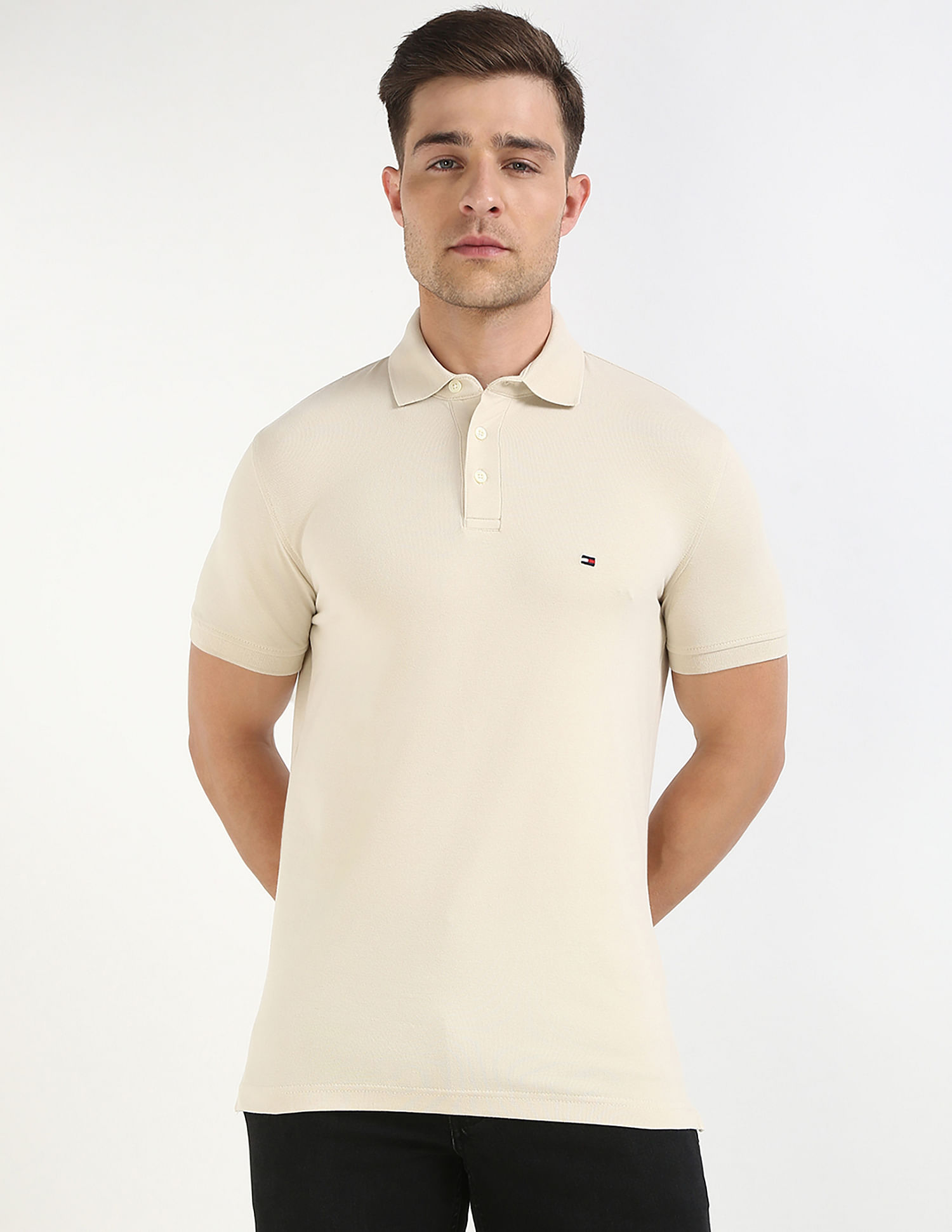 Tommy Hilfiger Solid Slim-Fit Cotton Polo Shirt