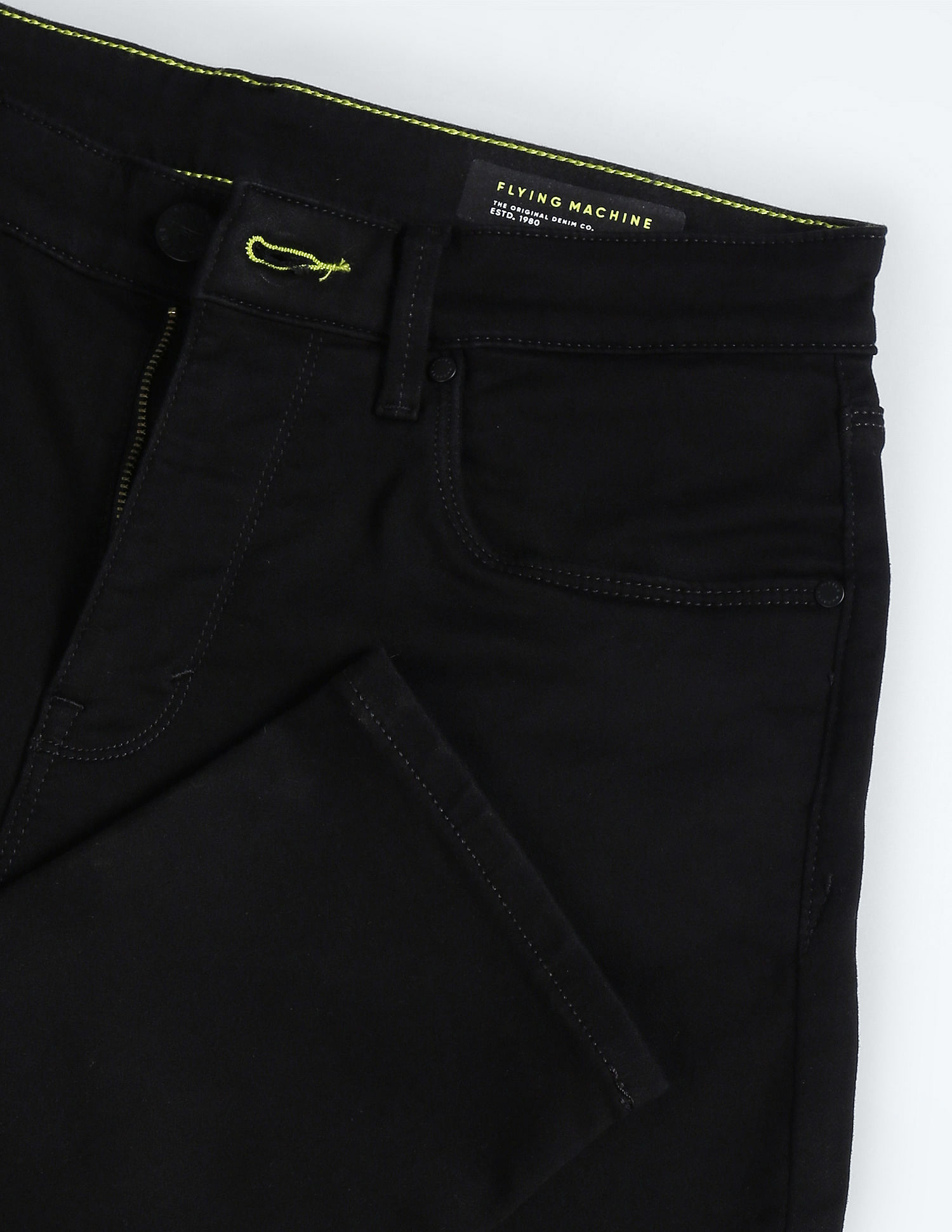 Flying Machine Mid Rise Slash Slim Tapered Jeans