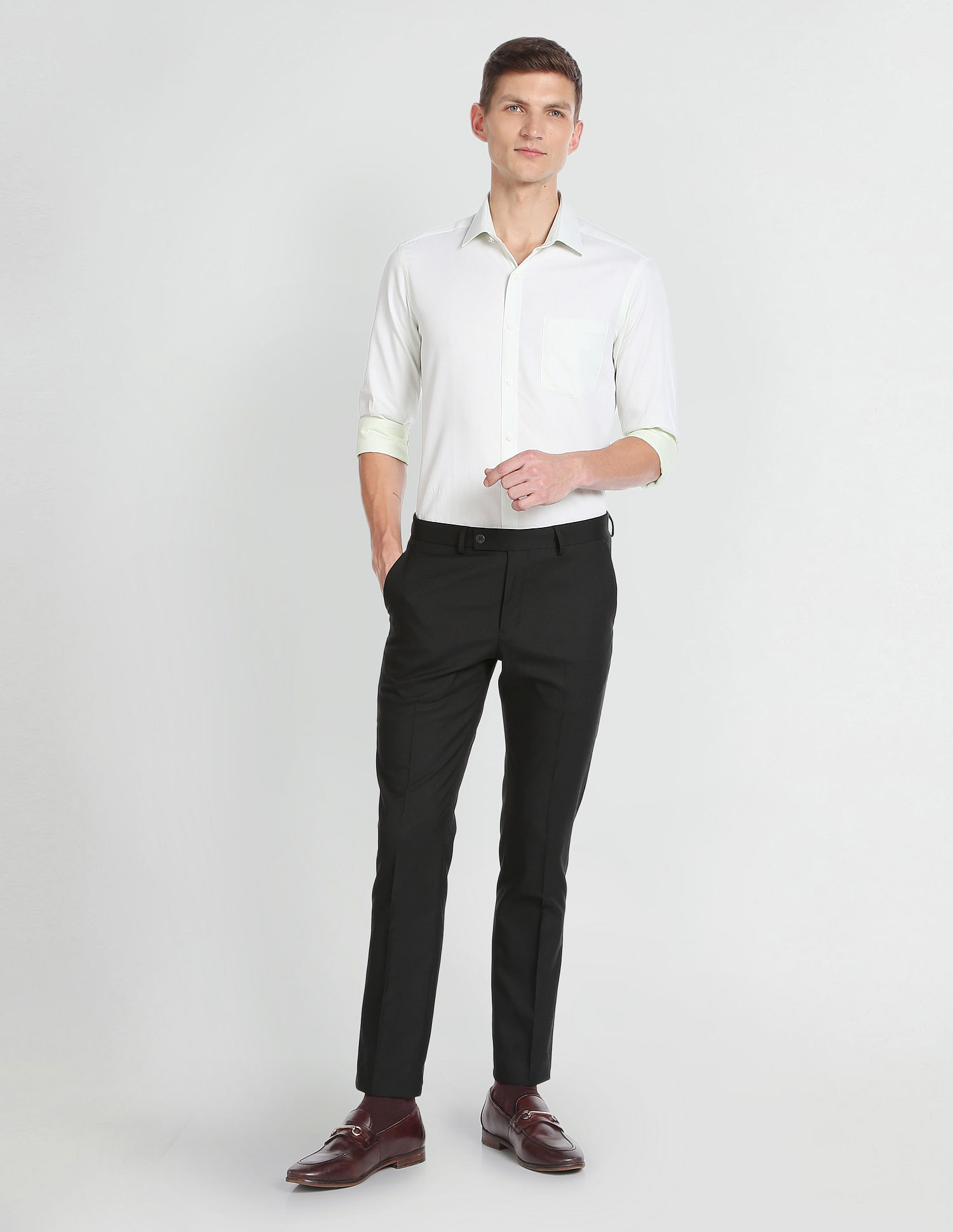 Arrow Micro Check Dobby Formal Trousers