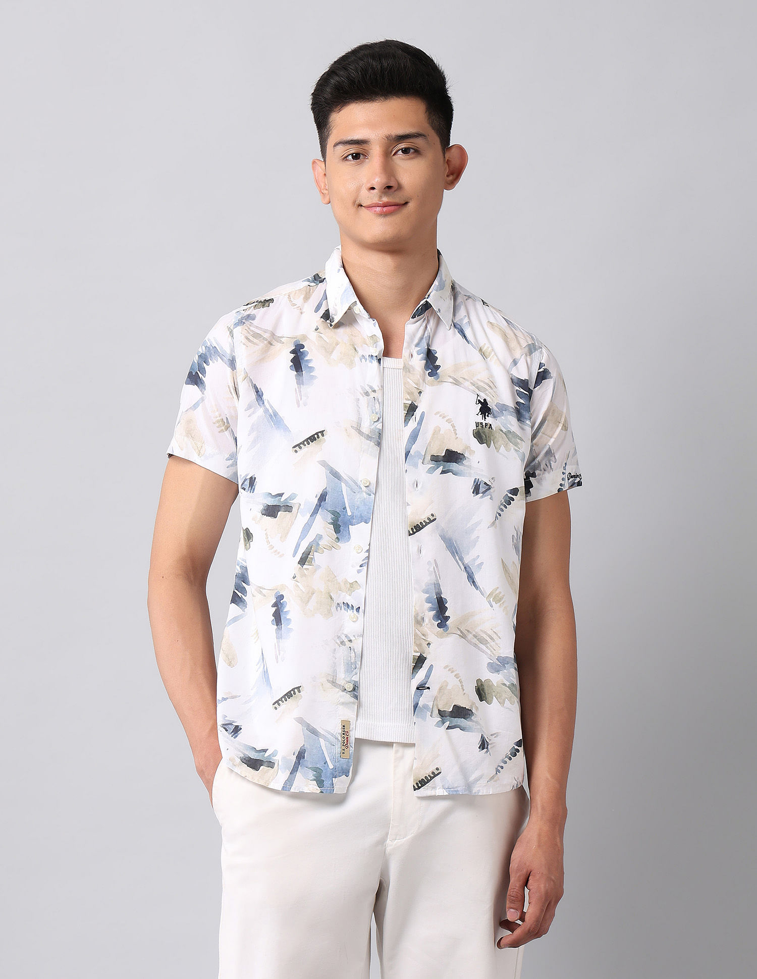 U.S. Polo Assn. Denim Co. Abstract Printed Regular Fit Shirt