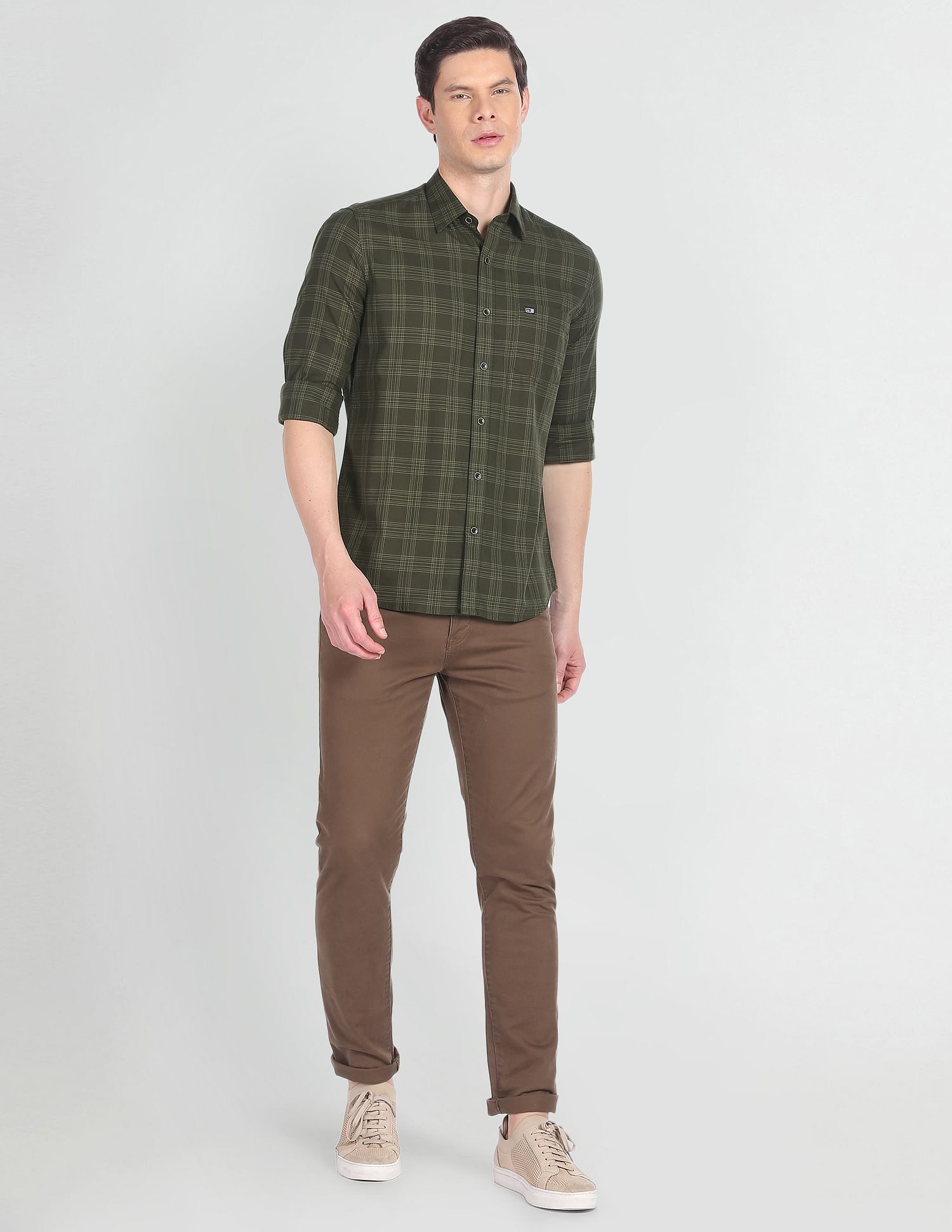 Arrow Sports Tartan Check Cotton Casual Shirt