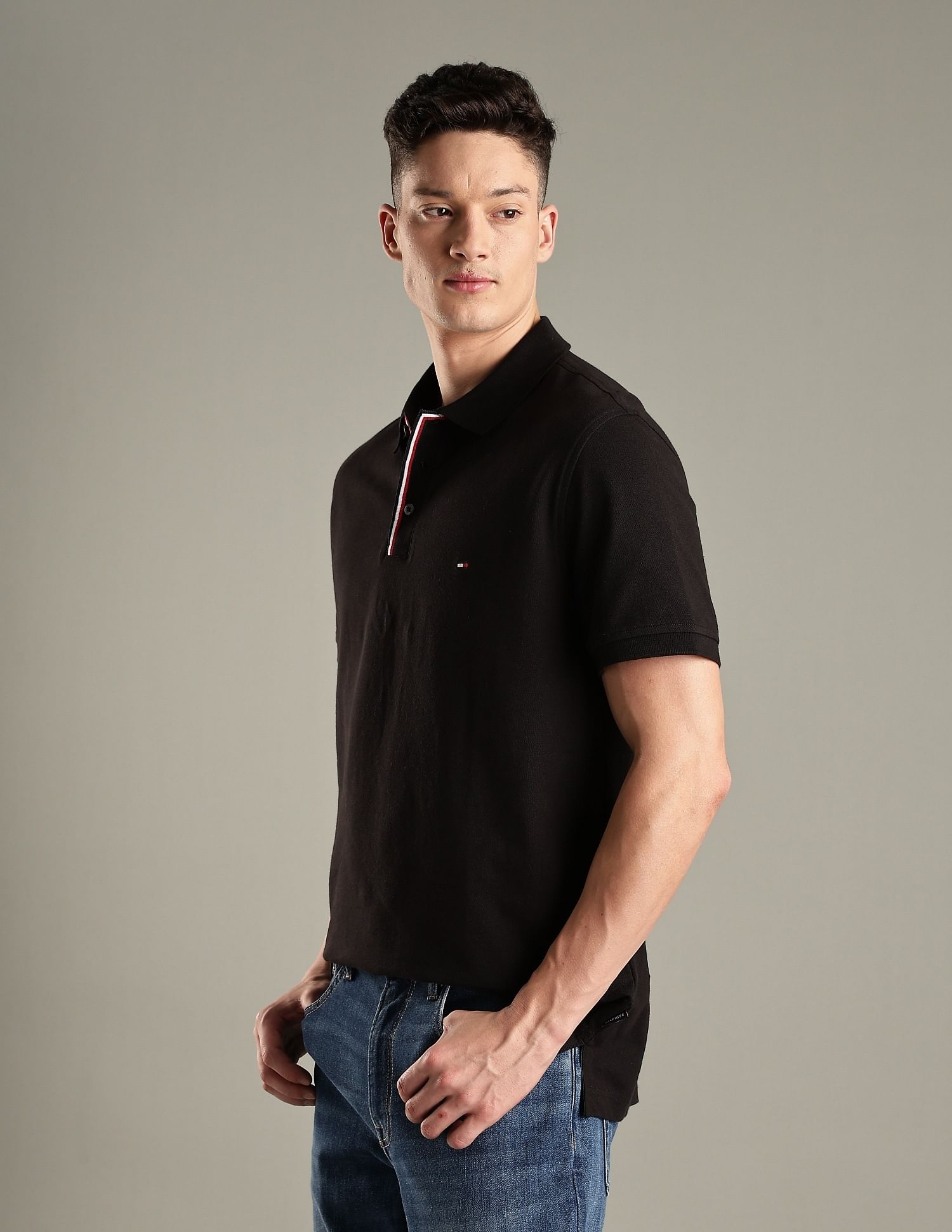 Tommy Hilfiger Solid Regular-Fit Cotton Polo Shirt