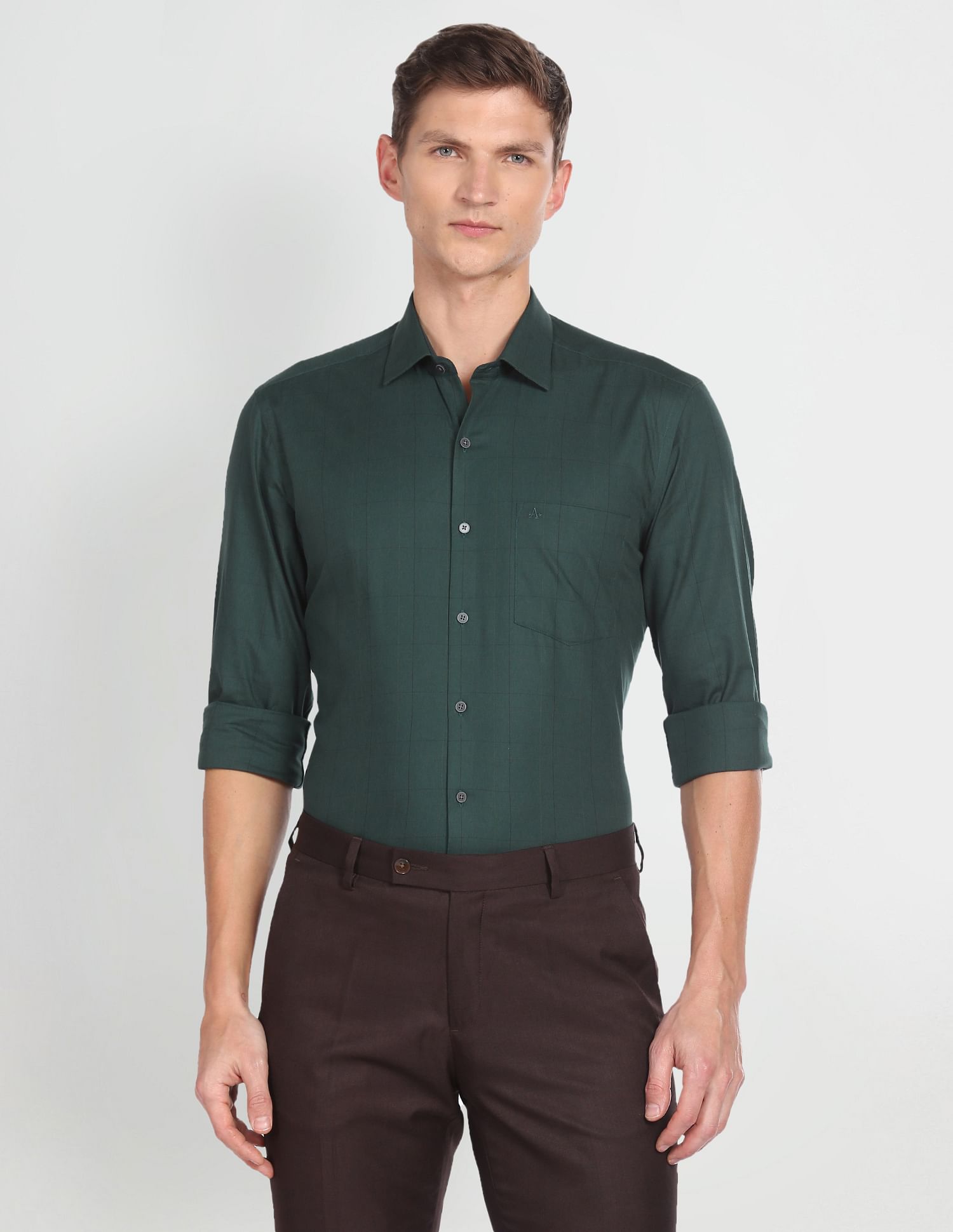 Arrow Windowpane Check Cotton Shirt