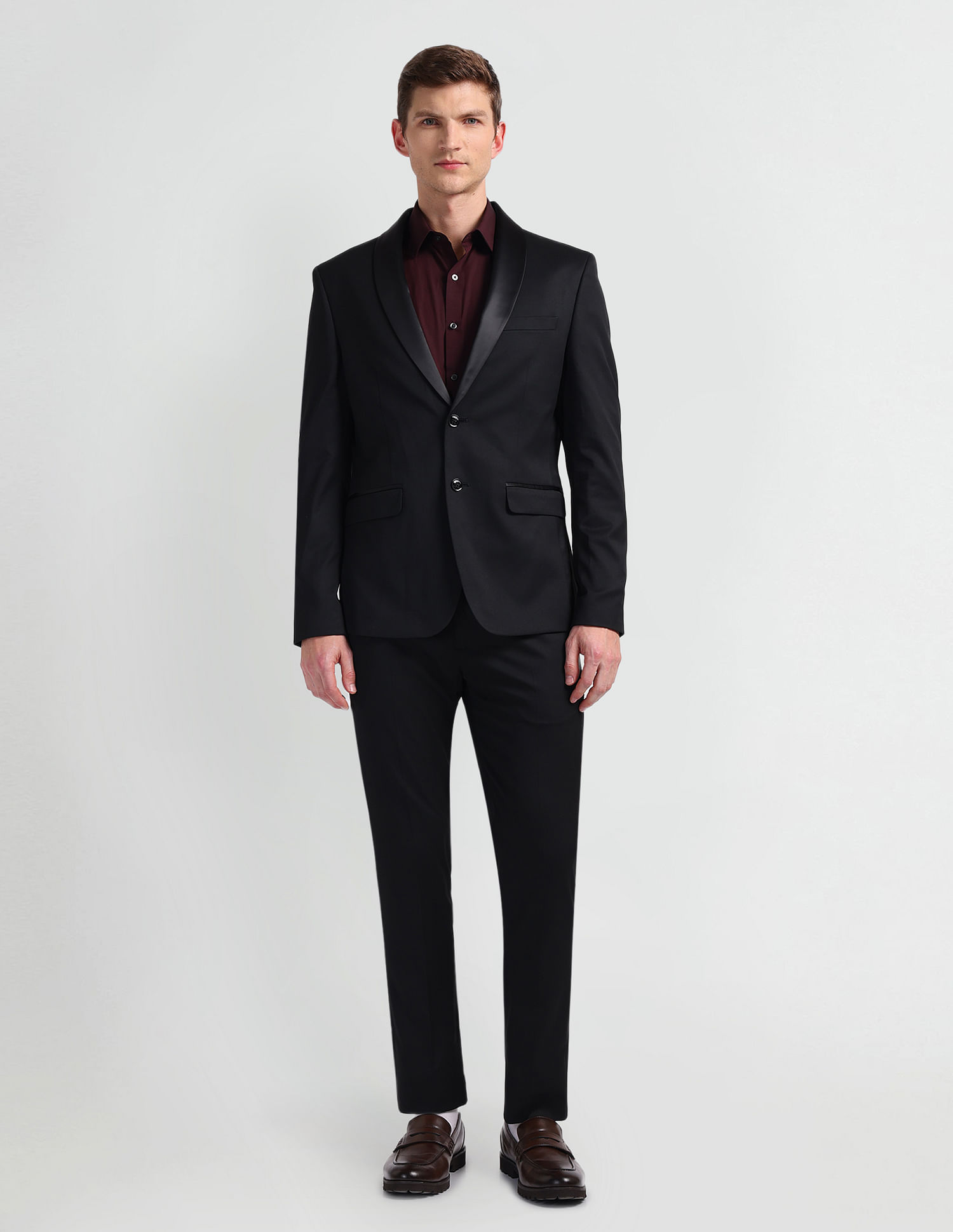 Arrow Shawl Collar Two Piece Suit