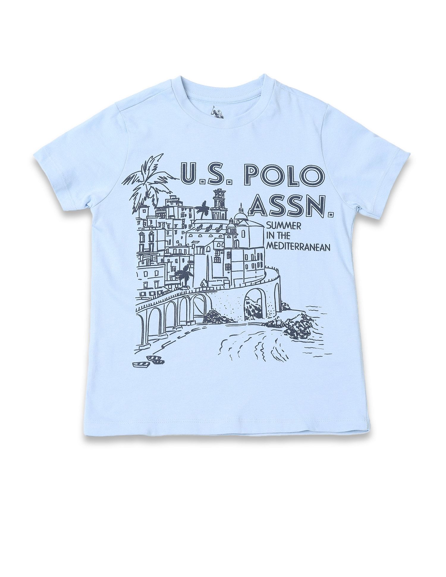 U.S. Polo Assn. Kids Boys Brand Printed Regular Fit T-Shirt