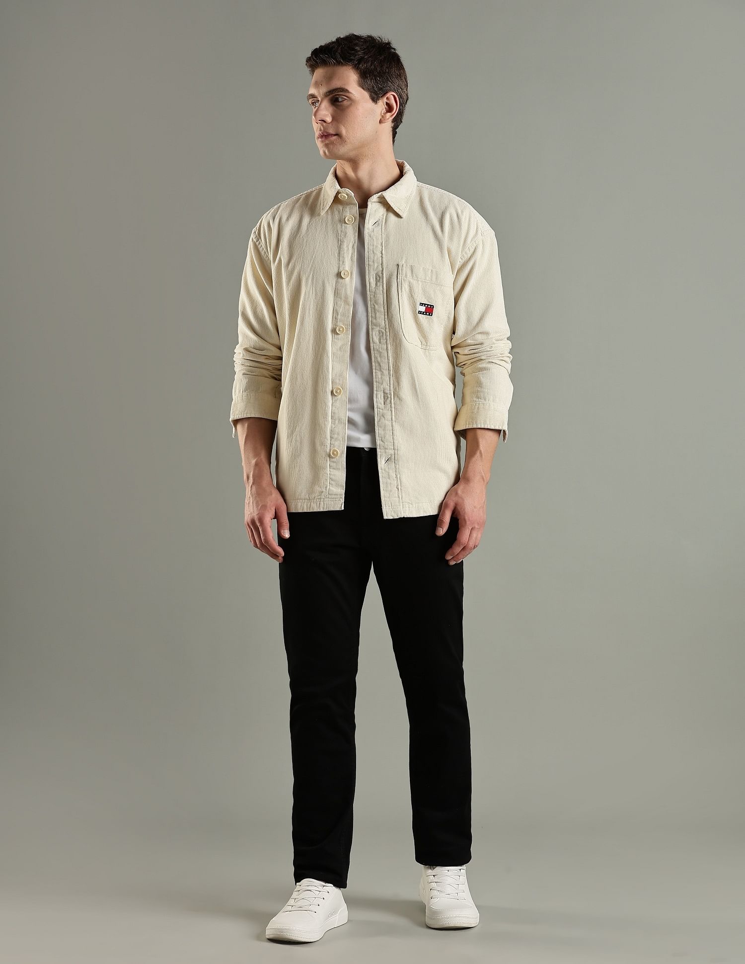Tommy Hilfiger Solid Oversized Fit Cotton Shirt