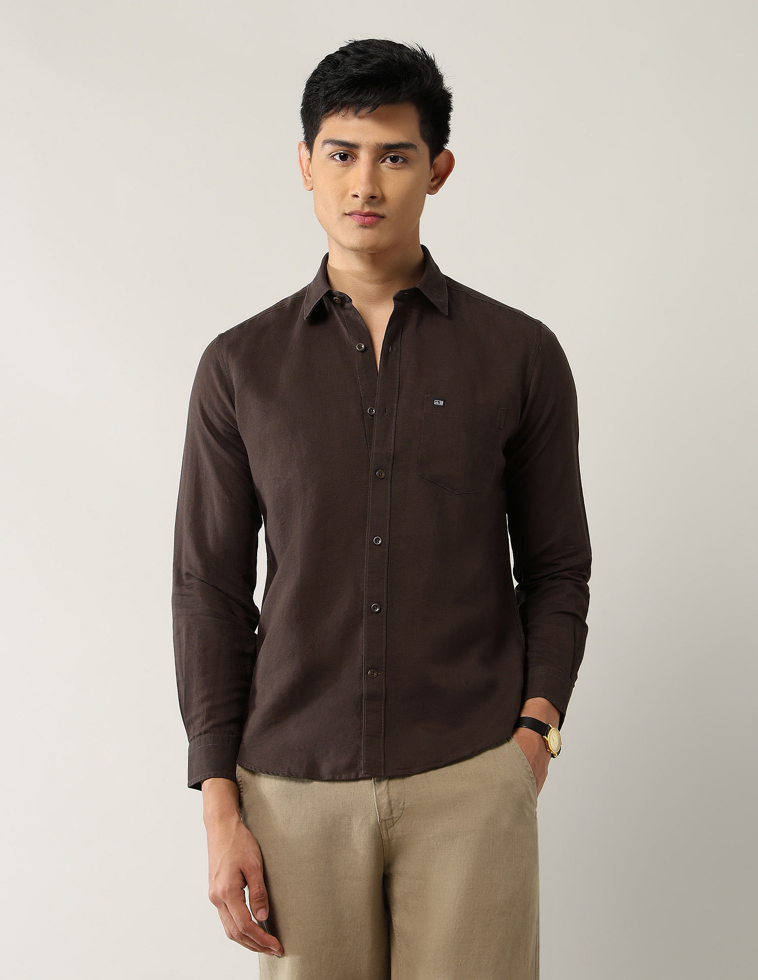 Arrow Sport Slim Fit Pure Linen Shirt