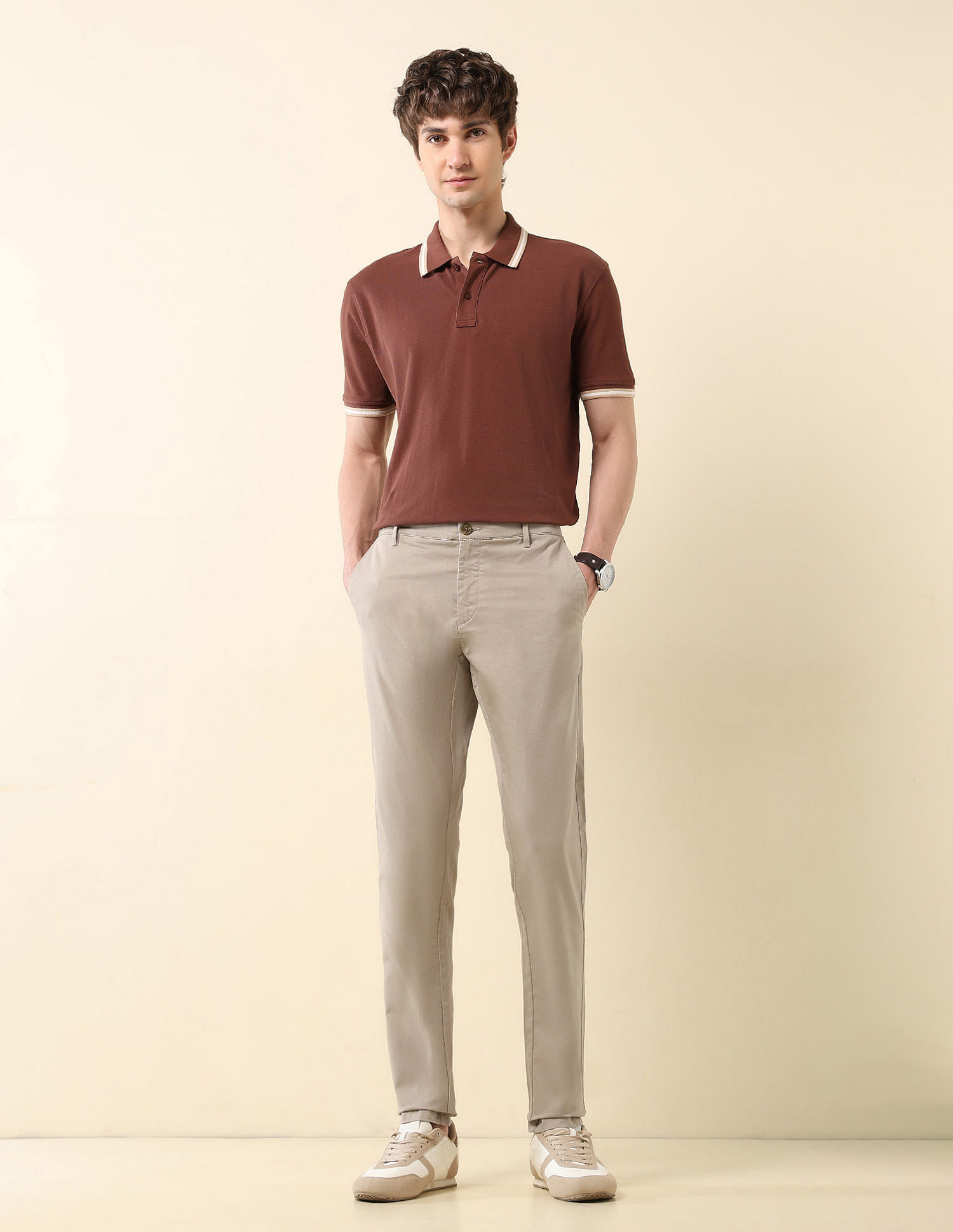 U.S. Polo Assn. Textured Austin Slim Fit Trousers