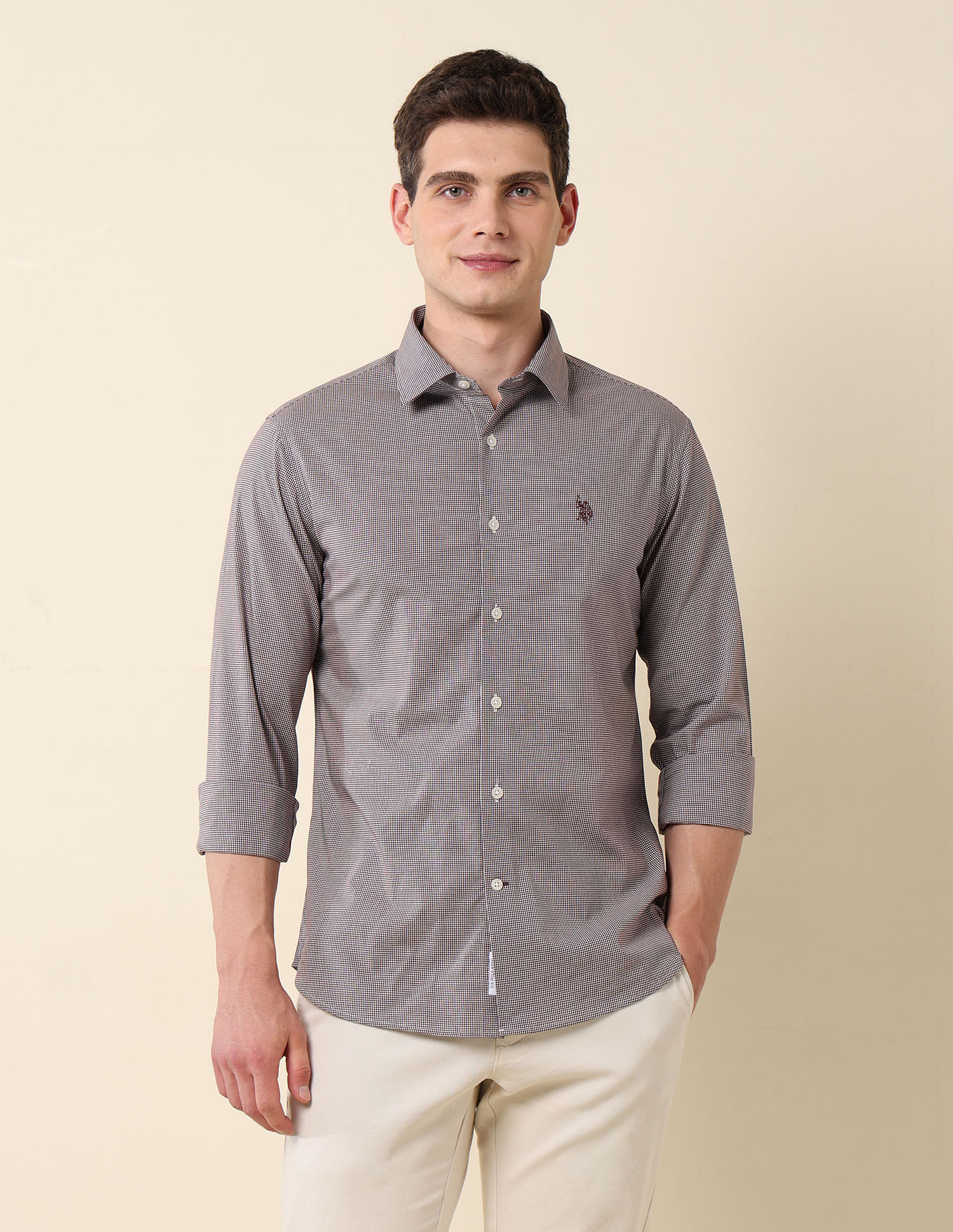 U.S. Polo Assn. Micro Checked Tailored Fit Shirt
