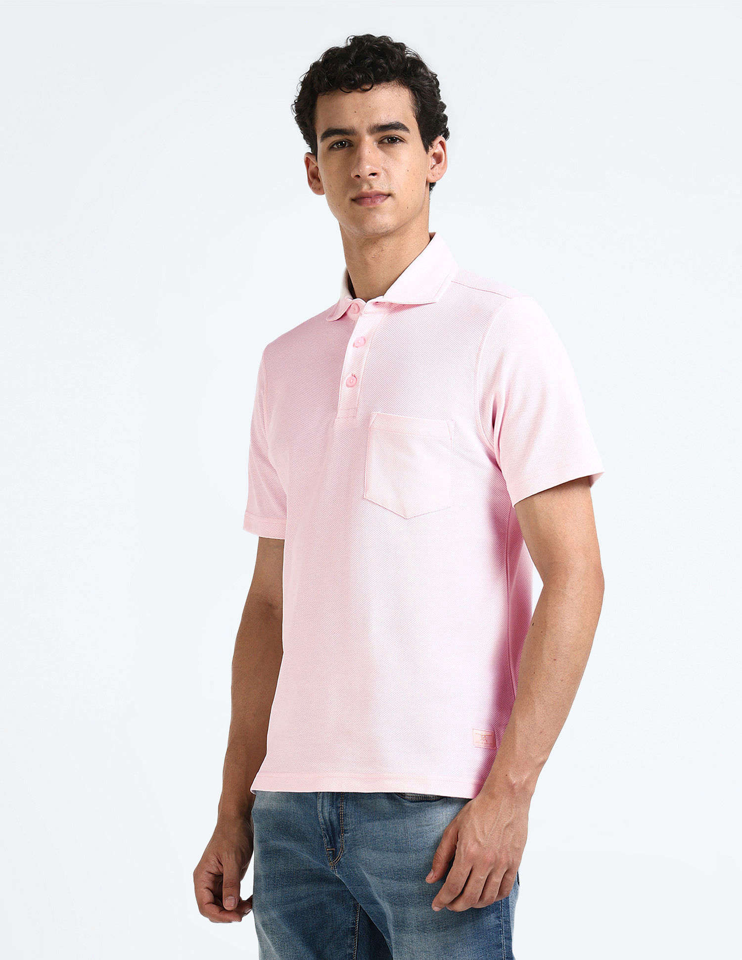Flying Machine Cotton Solid Polo Shirt