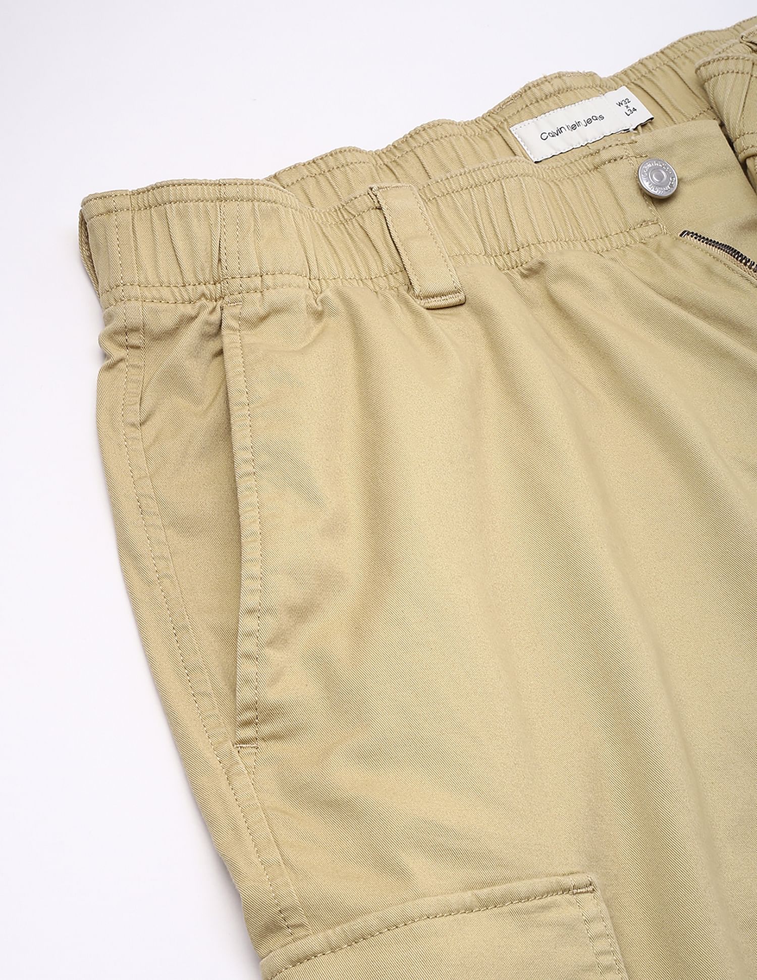 Calvin Klein Jeans Mens Beige Straight Fit Trouser