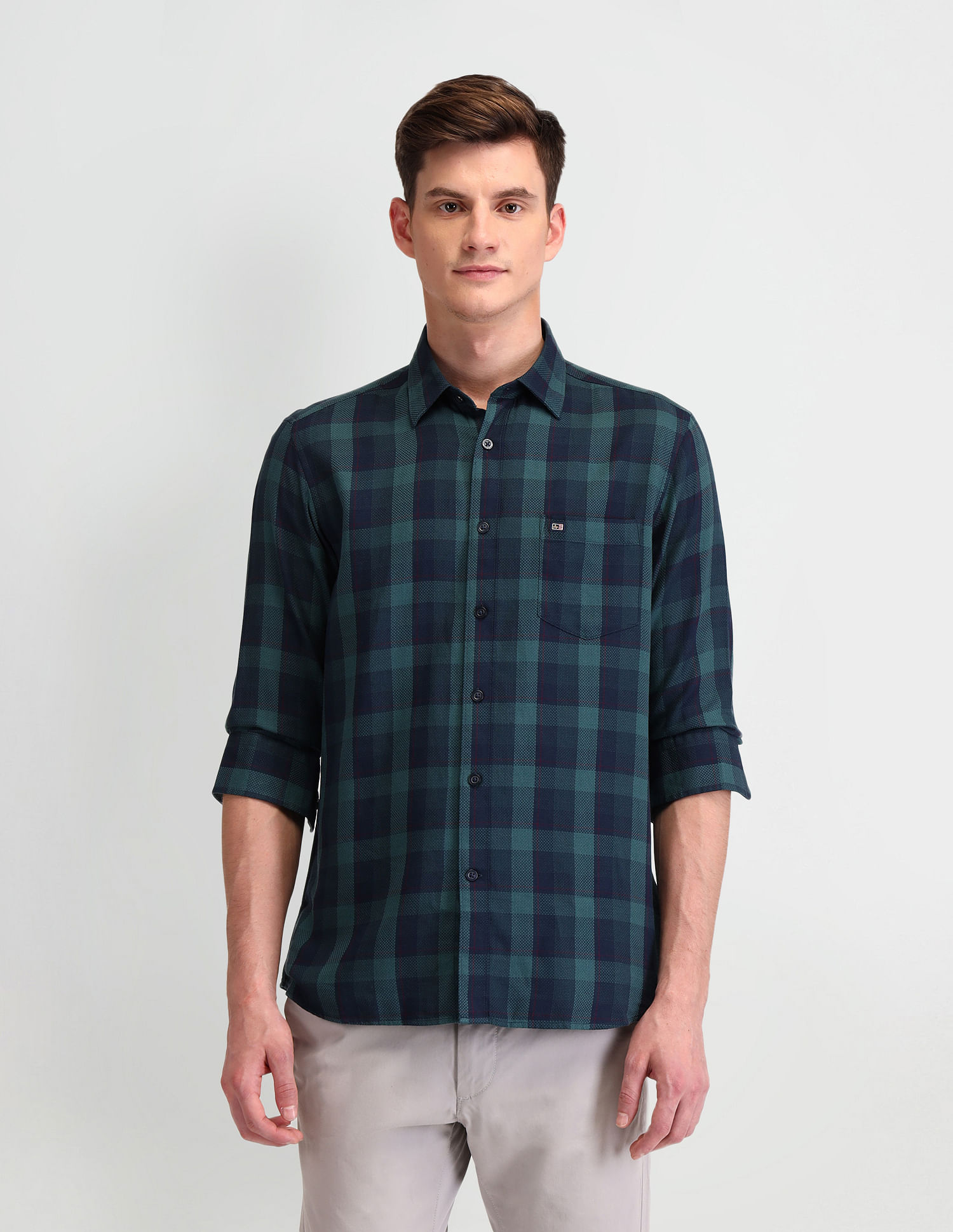 Arrow Sport Tailored Fit Buffalo Checks Shirt