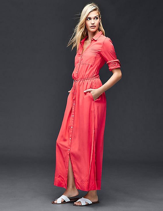 Gap maxi hot sale shirt dress