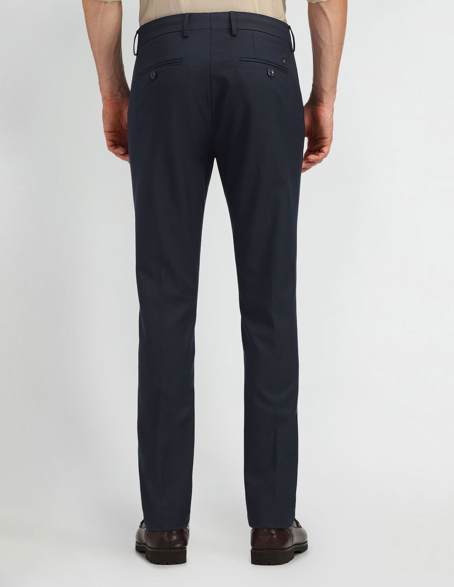 Arrow Newyork Slim Fit Solid Trousers