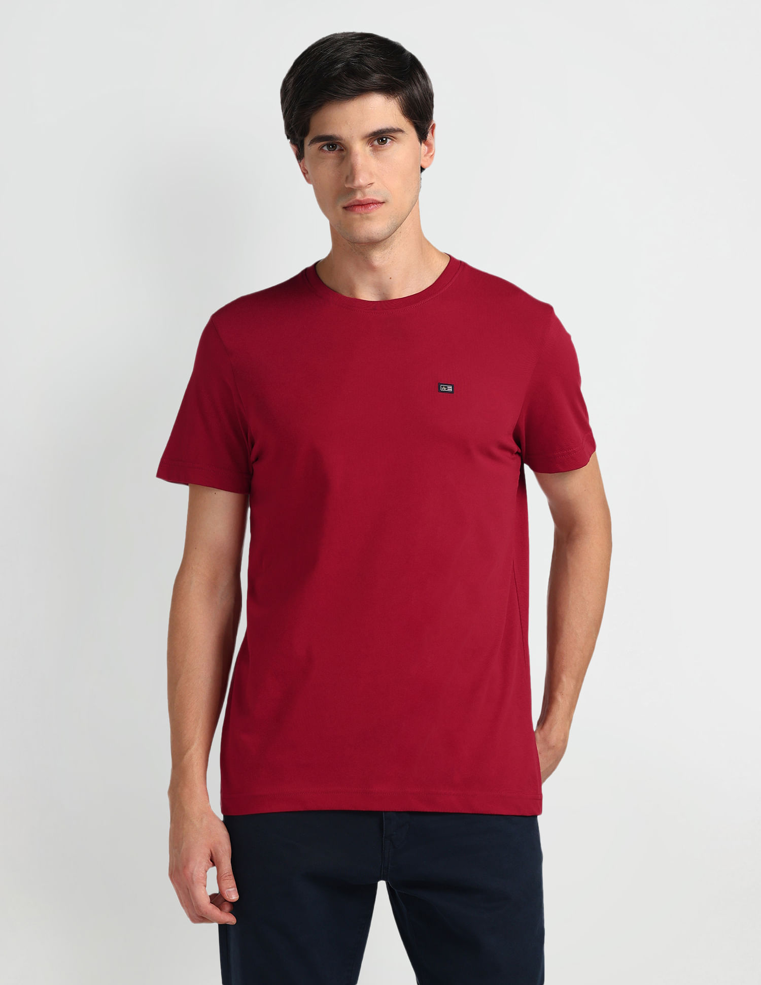 Arrow Sports Solid Cotton T-Shirt