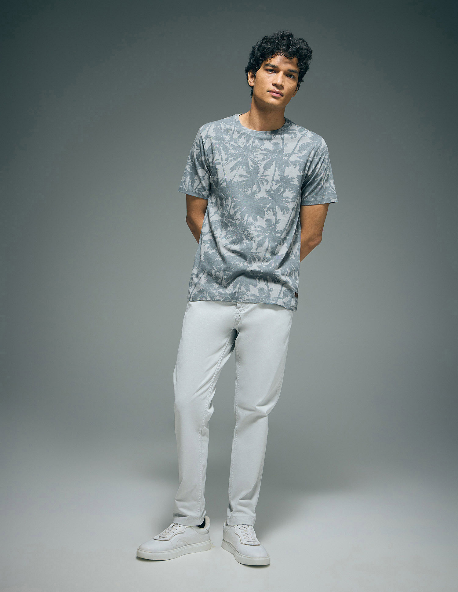 Flying Machine Crew Neck Tropical Print T-Shirt