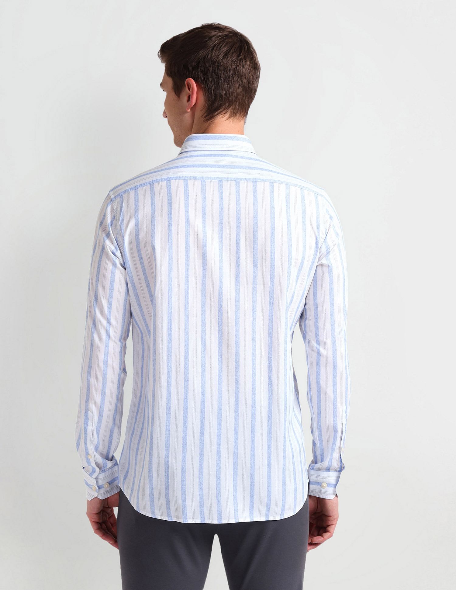 Arrow Sports Vertical Stripe Slim Fit Shirt