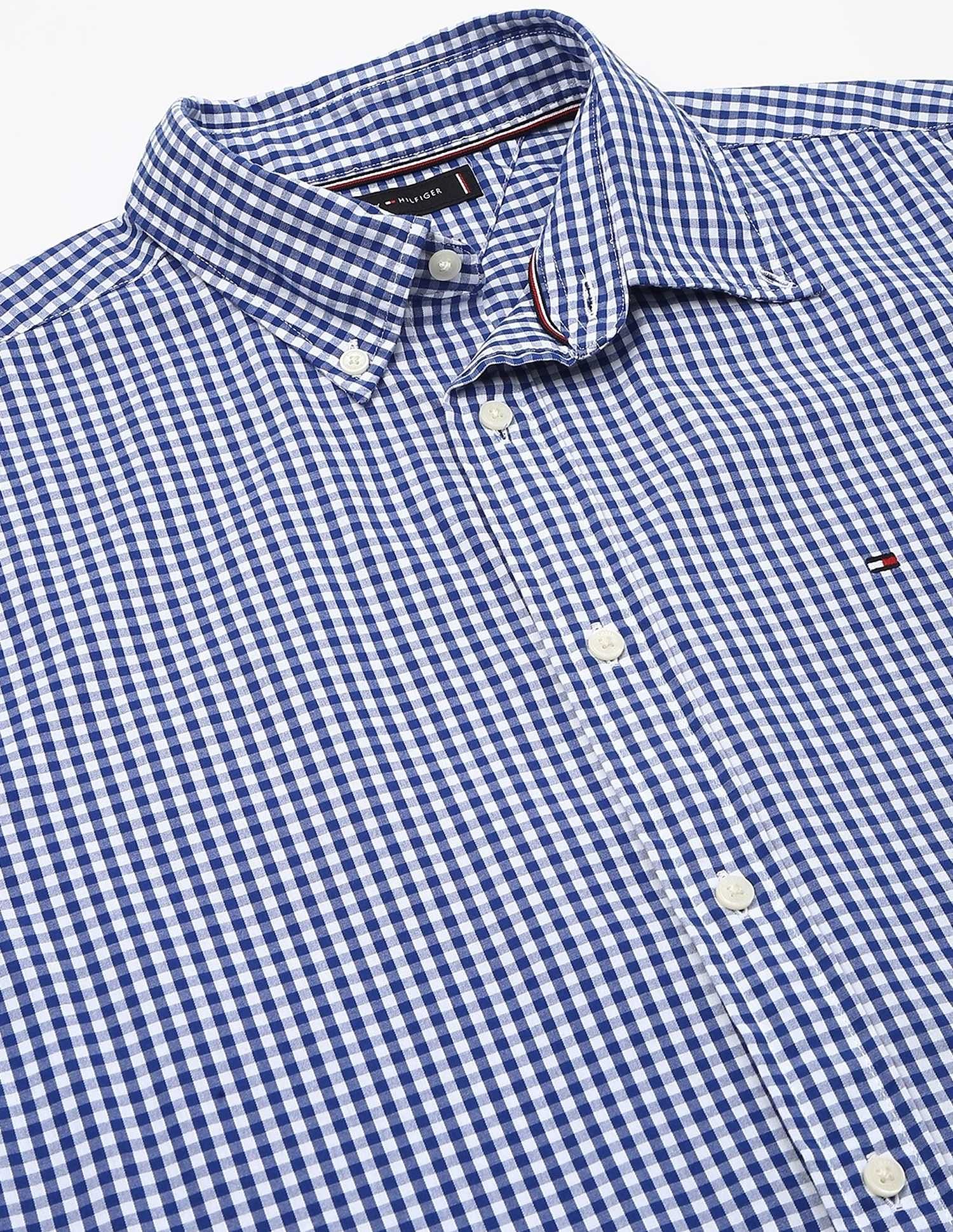 Tommy Hilfiger Checks Regular-Fit Poplin Woven Shirt