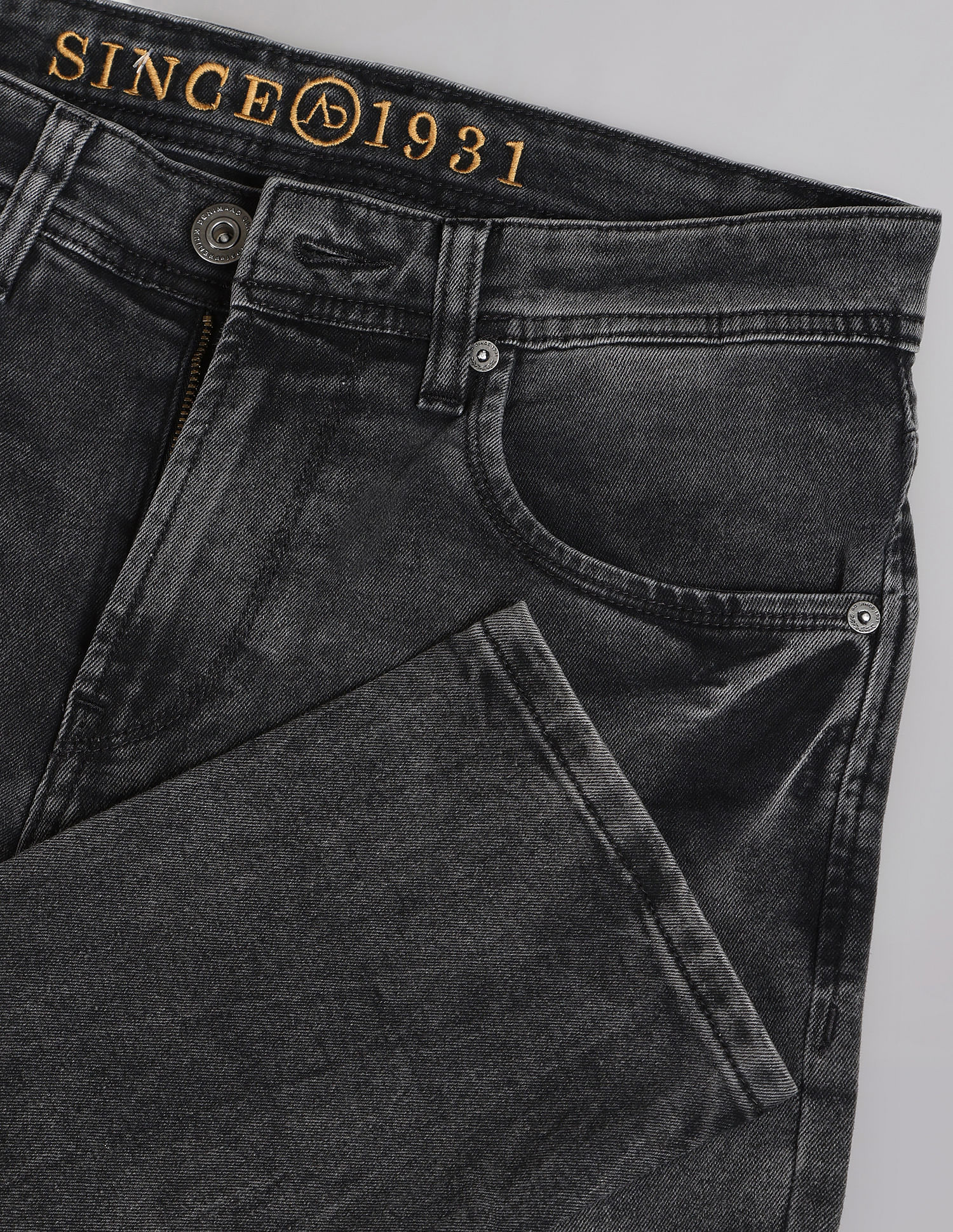 AD by Arvind Skinny Fit Stone Wash Jeans