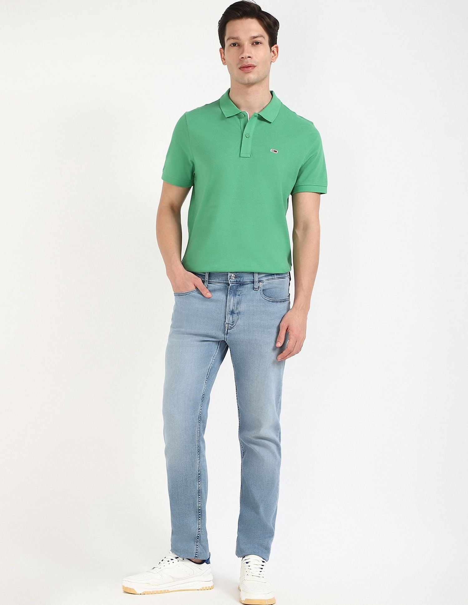 Tommy Hilfiger Solid Slim-Fit Cotton Polo Shirt
