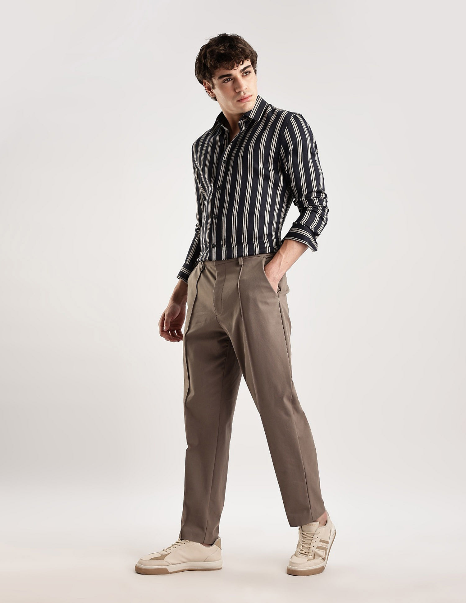 Calvin Klein Jeans Vertical Stripes Slim Fit Woven Shirt