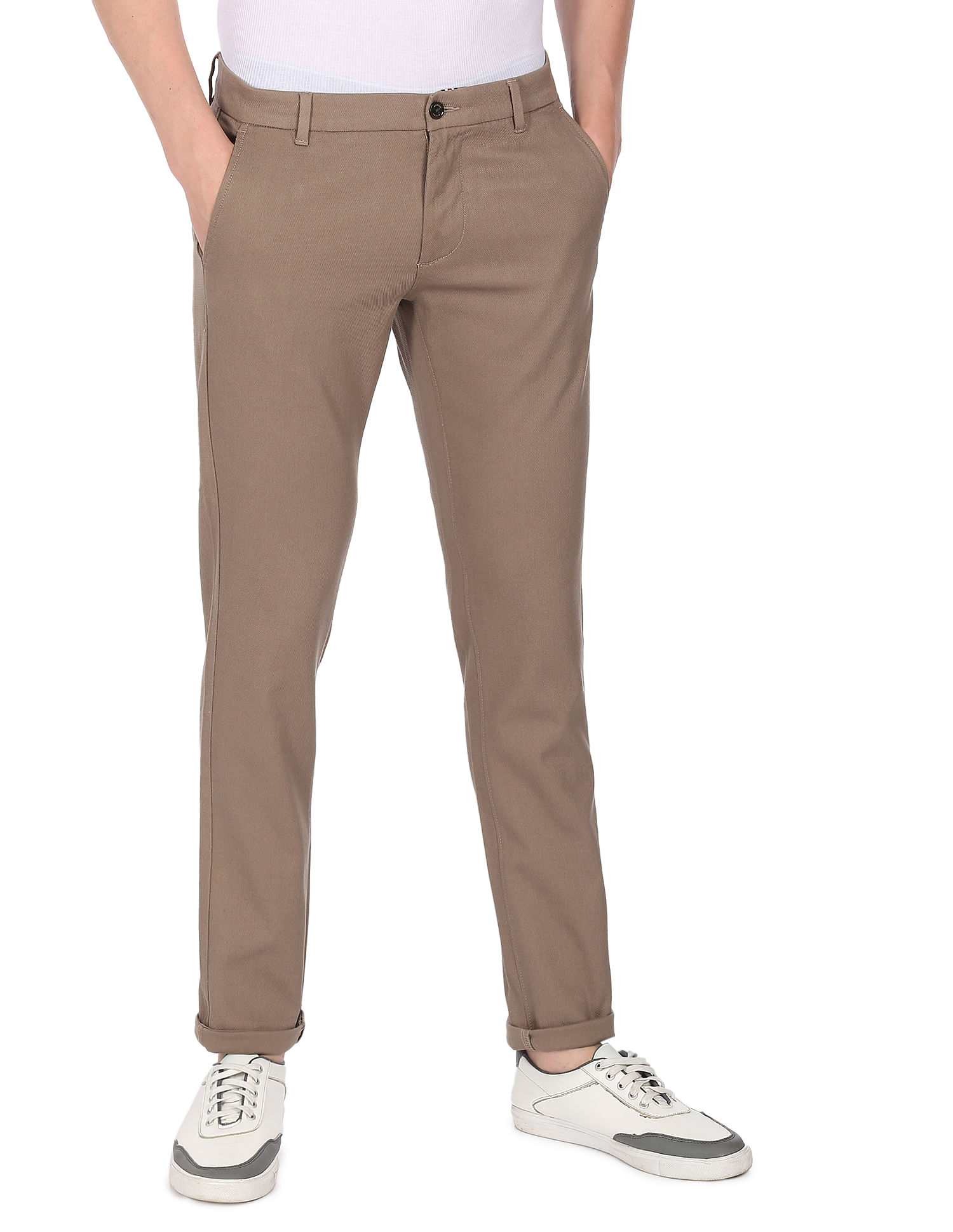 Buy United Colors Of Benetton Men Light Brown Slim Fit Chino Trousers   Trousers for Men 717579  Myntra