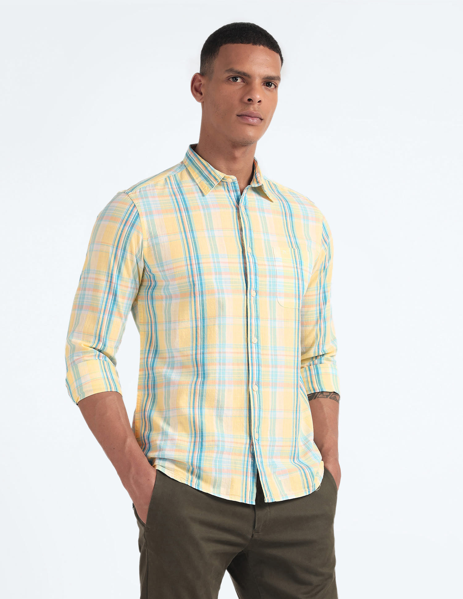 Buy Flying Machine 40's Slub Check Shirts