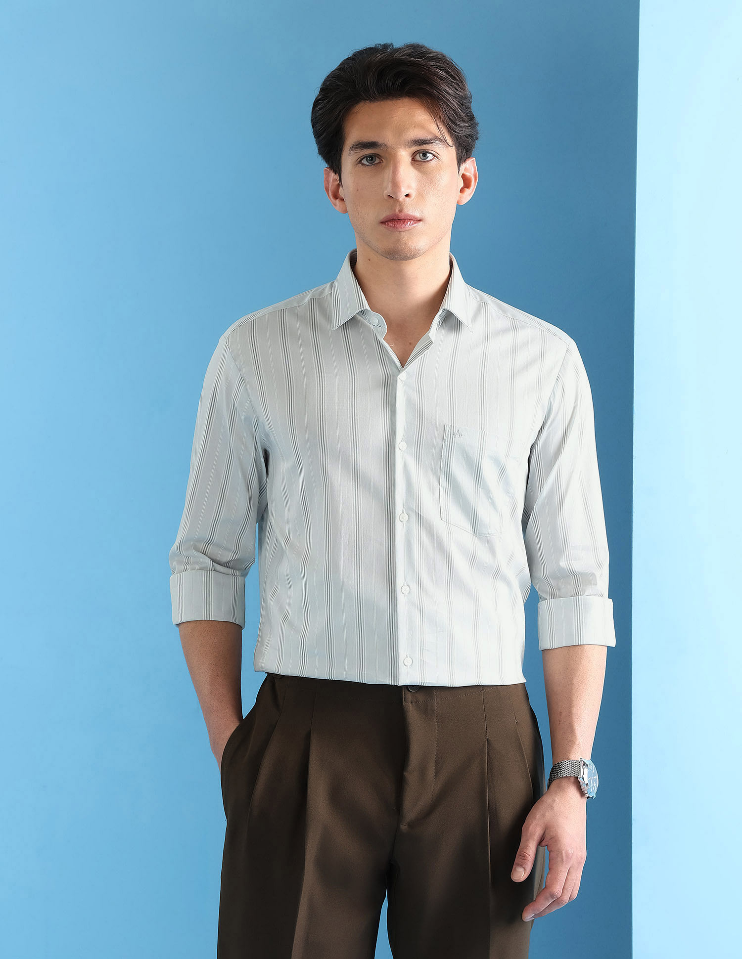 Arrow Twill Vertical Striped Velocity Shirt
