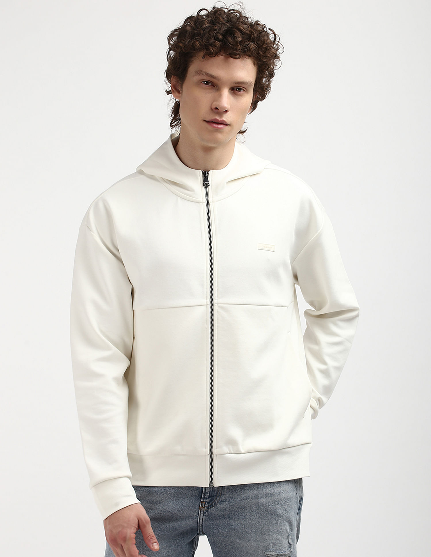 Calvin Klein Colour Embossed Logo Zip Through Sweatshirt