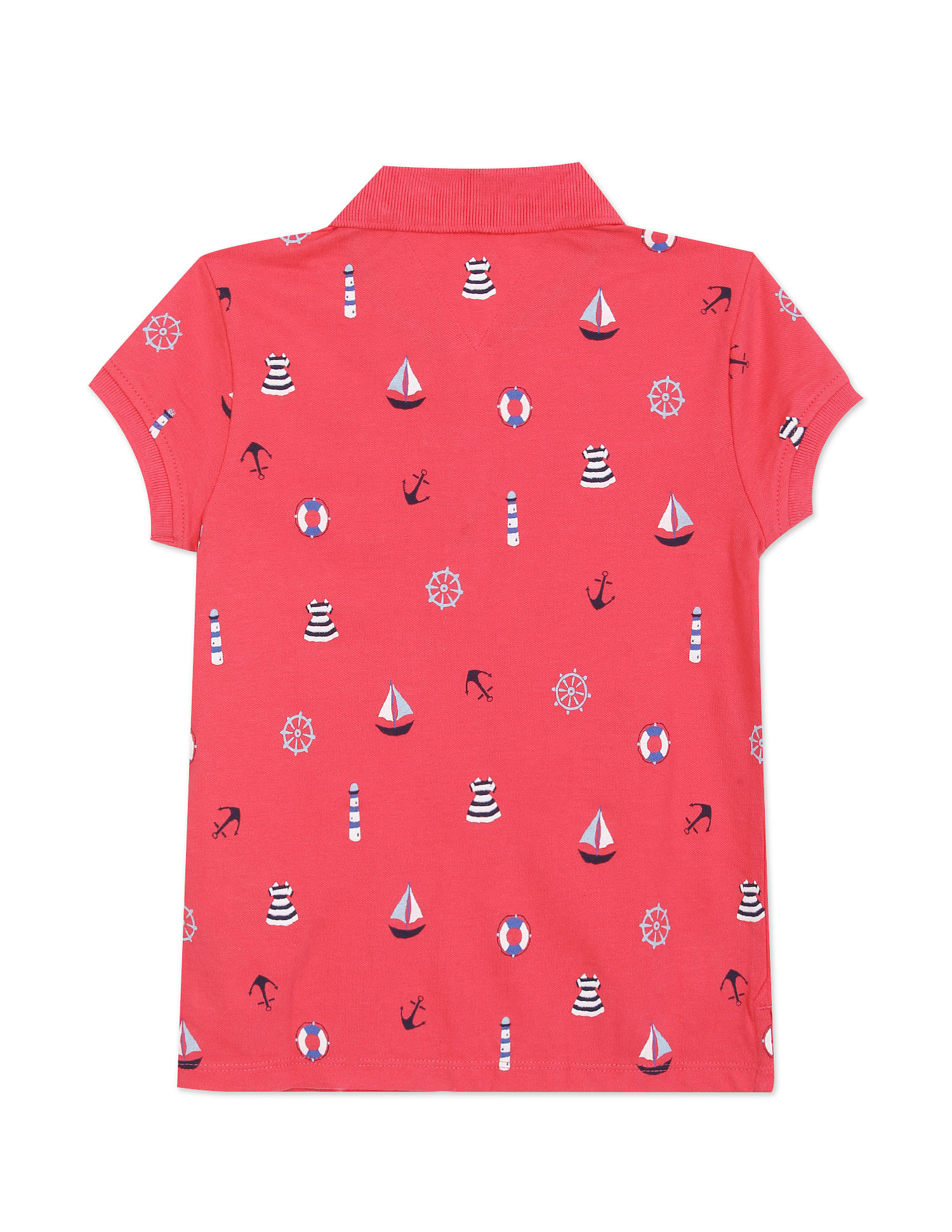 Buy Tommy Hilfiger Kids Girls Coral Ribbed Collar Coastal