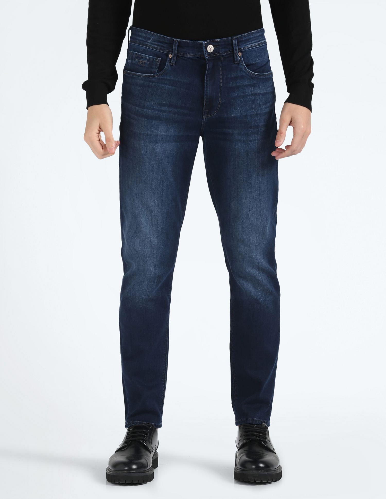 Flying Machine Slash Slim Tapered Fit Jeans