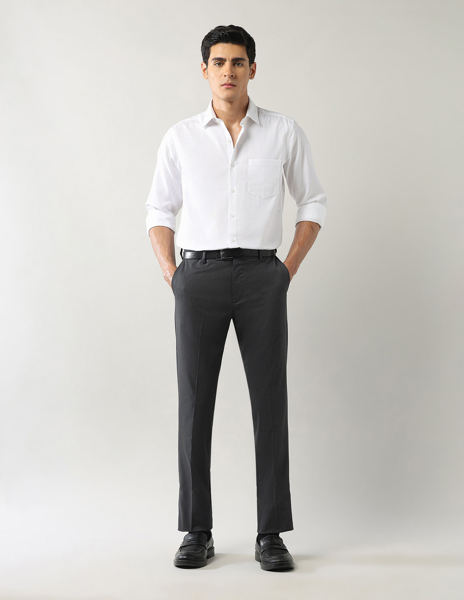 Arrow Solid Autoflex Dobby Trousers