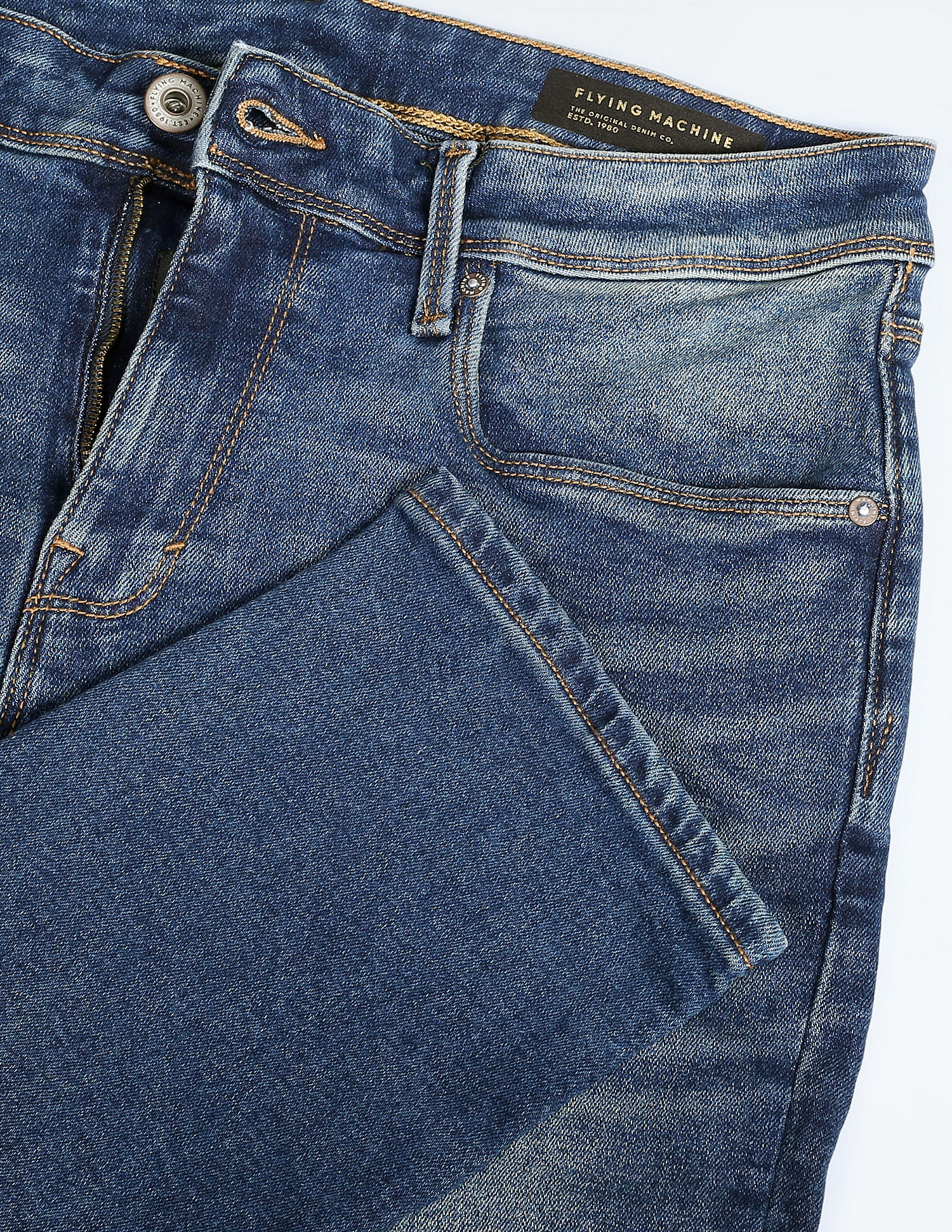 Flying Machine Slim Straight Stone Wash Jeans