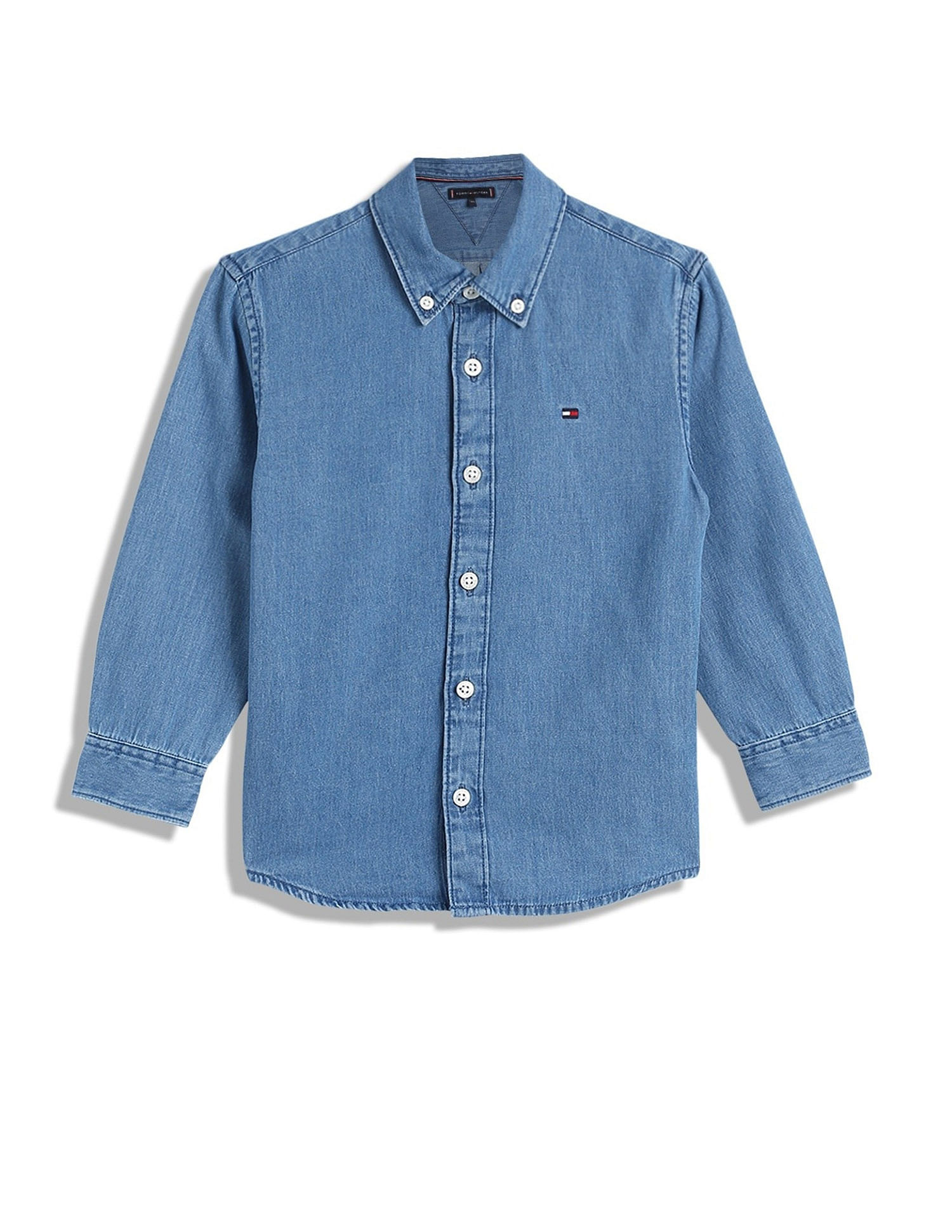 Tommy Hilfiger Kids Boys Solid Regular-Fit Cotton Shirt