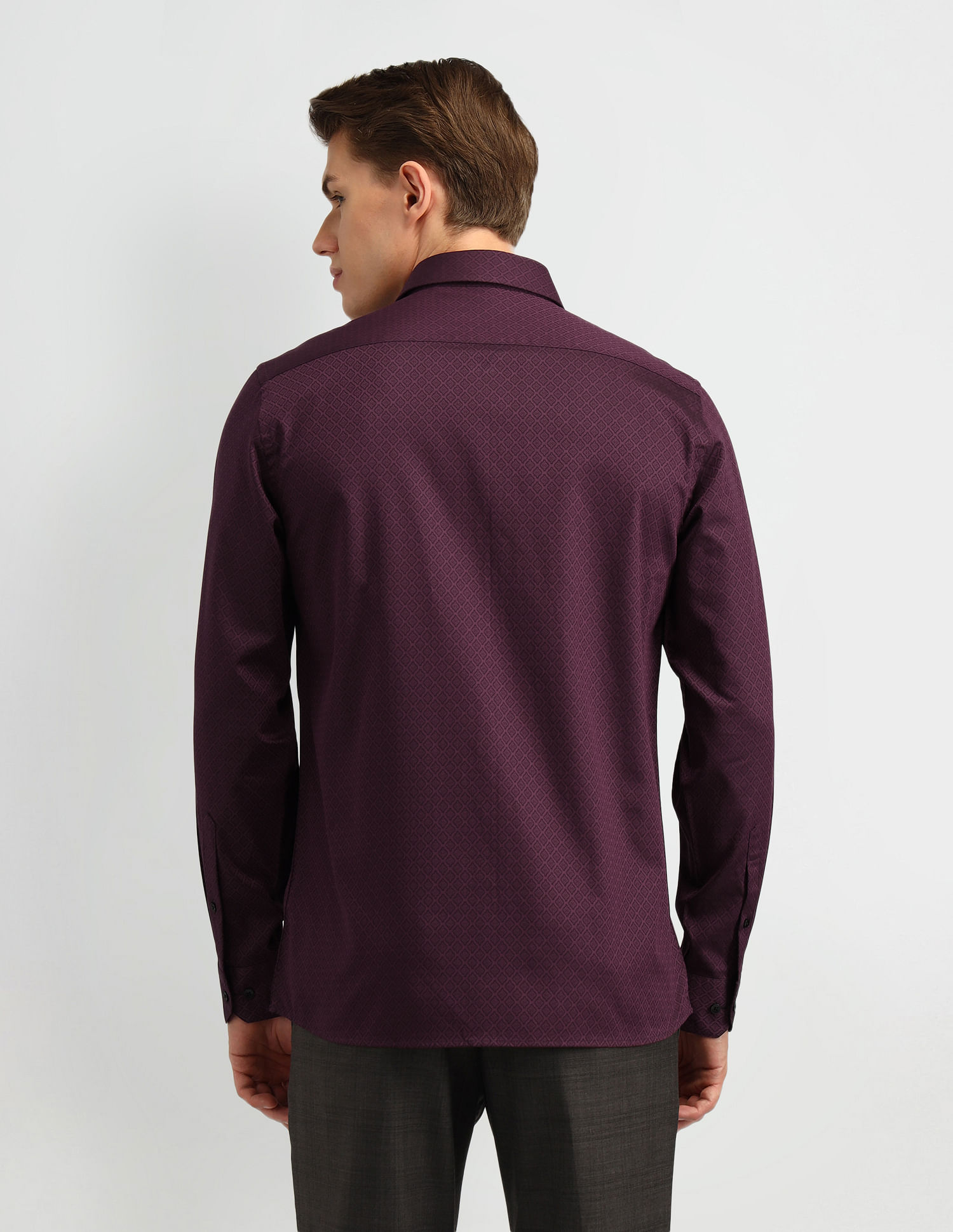 Arrow Slim Fit Textured Pattern Shirt