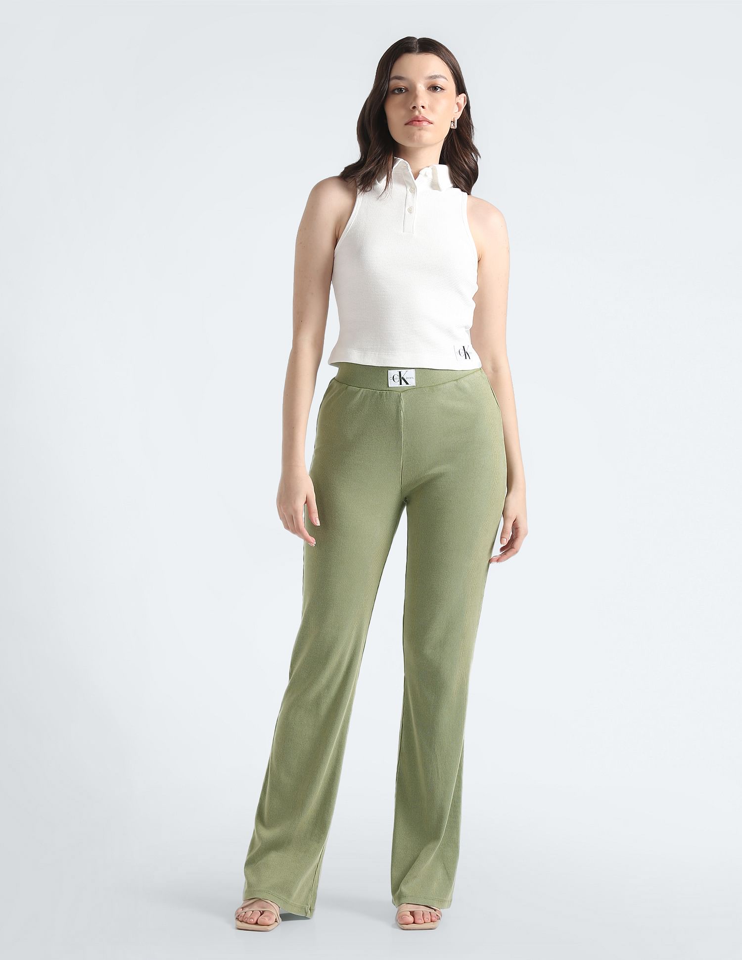 Buy Calvin Klein Washed Ribbed Bootcut Pants - NNNOW.com