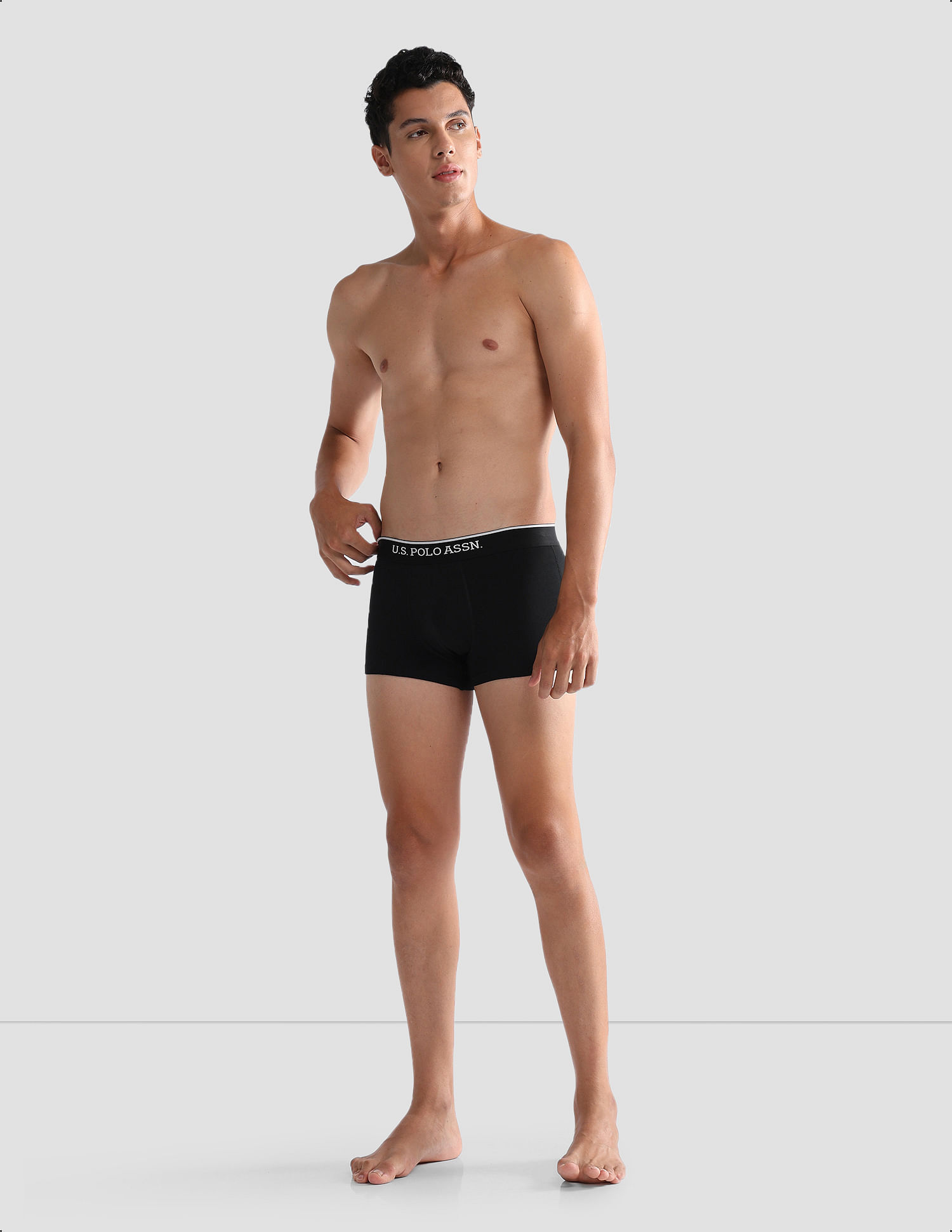 U.S. Polo Assn. Antibacterial Solid ET004 Trunks - Pack Of 3