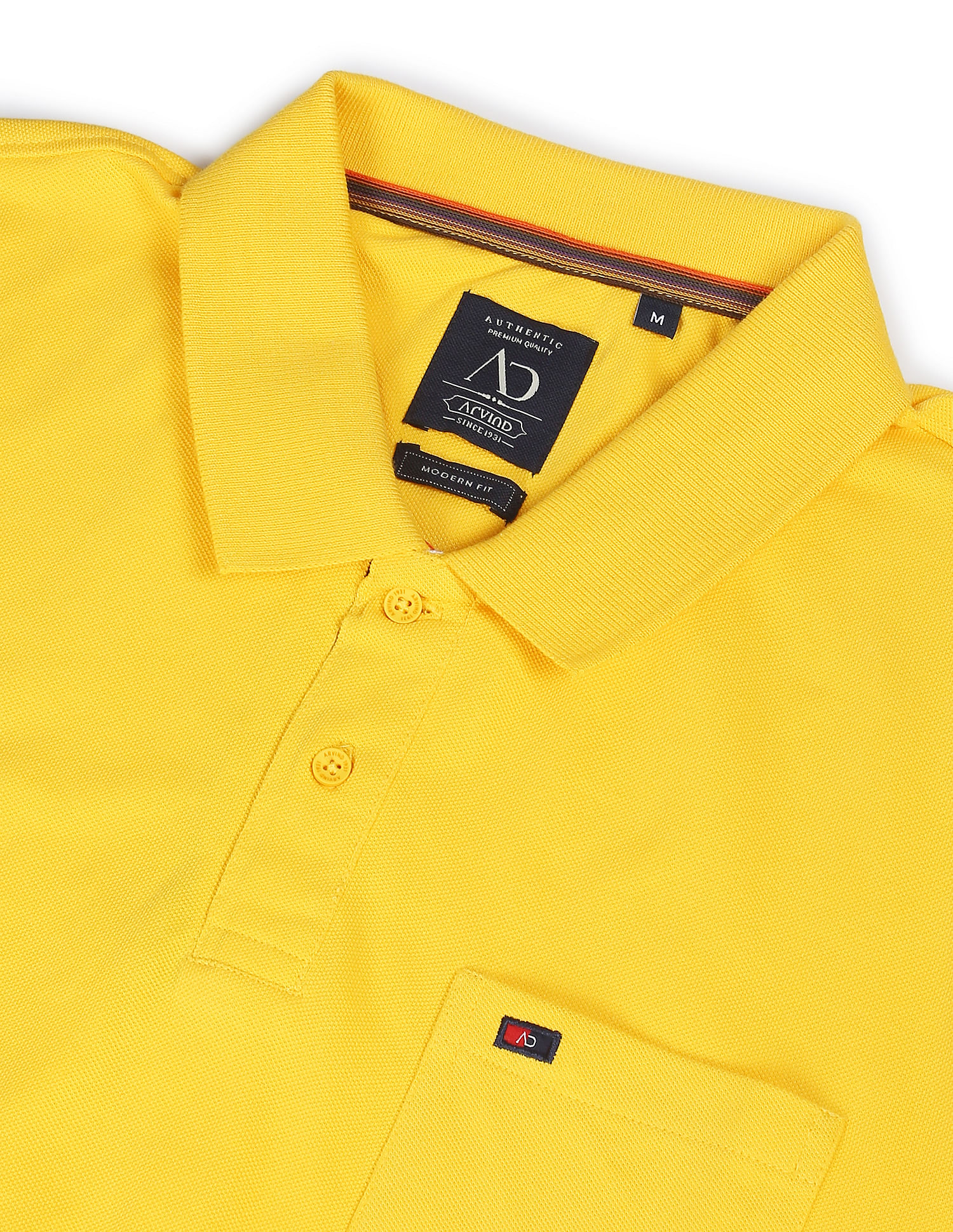 AD by Arvind Modern Solid Pique Polo Shirt