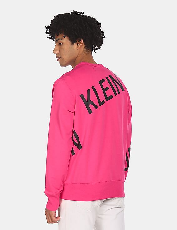 Buy Calvin Klein Men Pink Crew Neck Logo Sweatshirt NNNOW