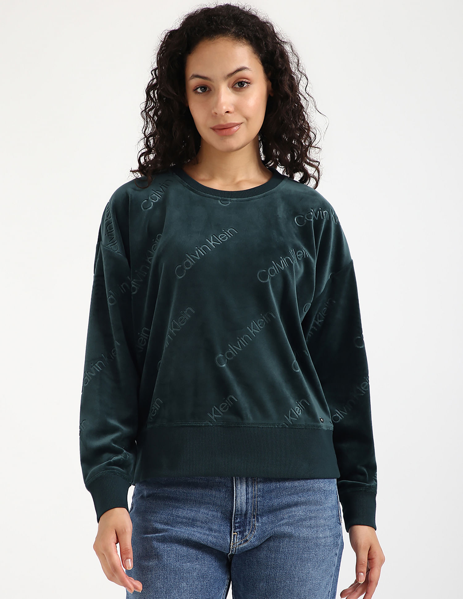 Calvin Klein Monogram Print Crew Neck Sweatshirt