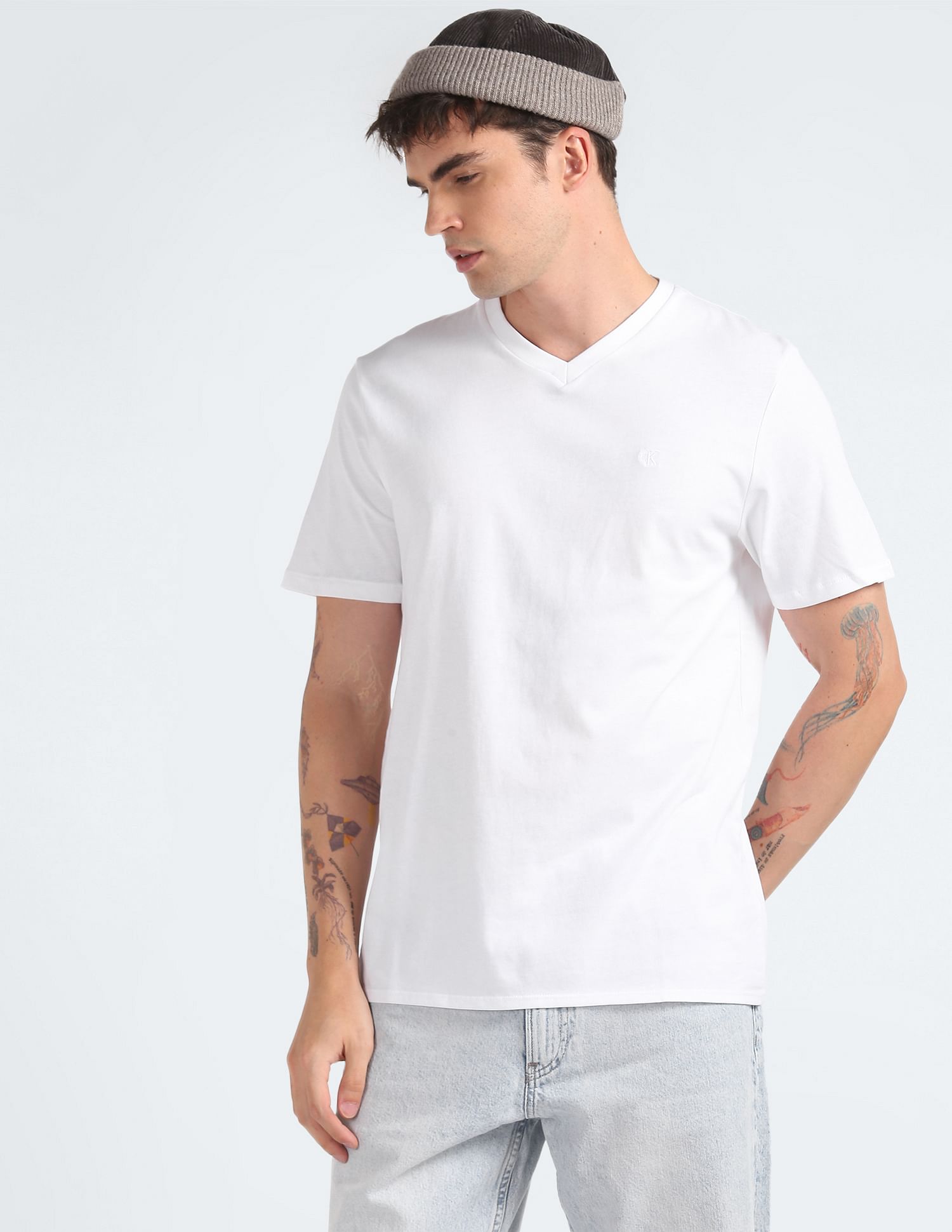 Calvin Klein Smooth Cotton Solid T-Shirt